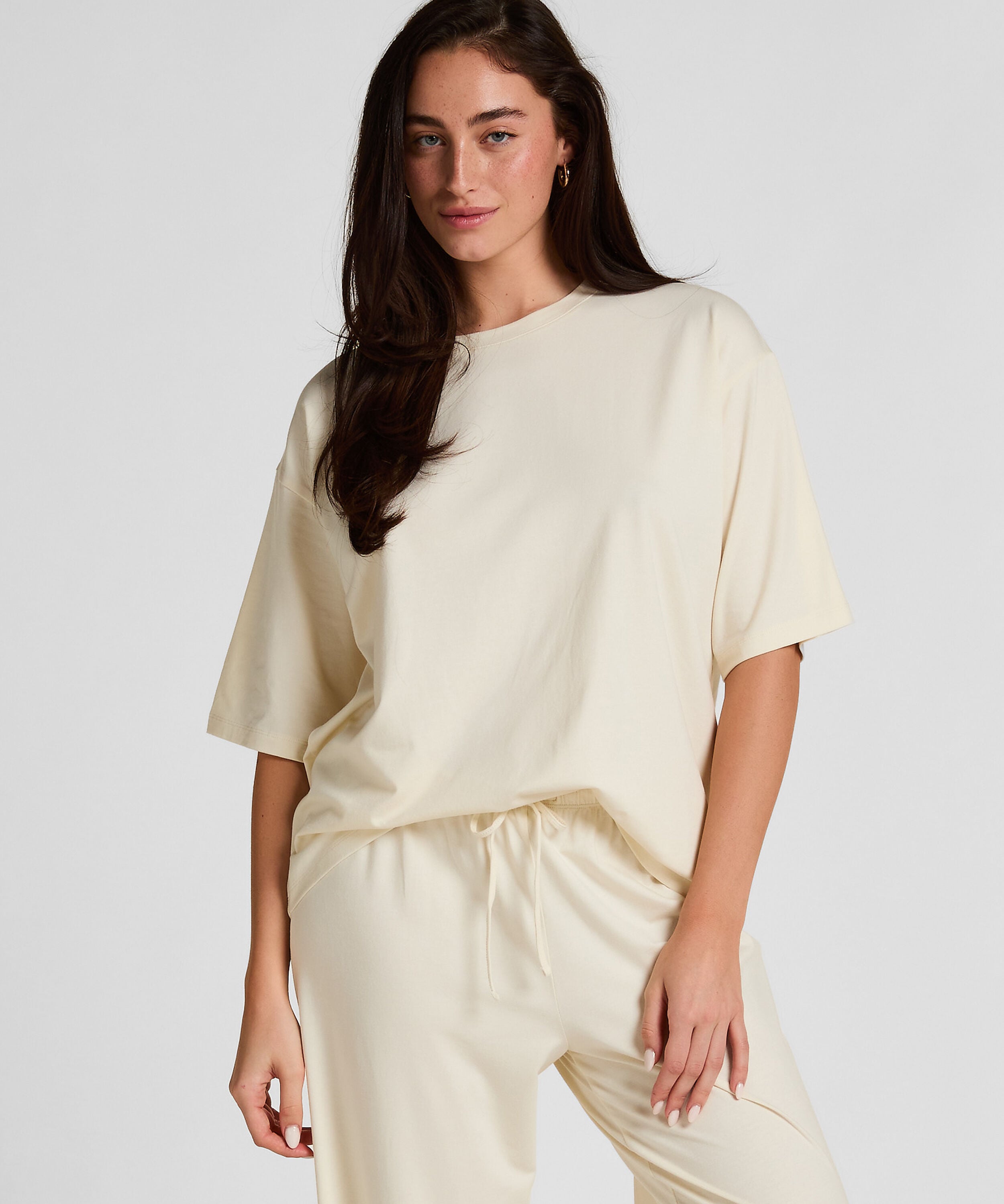 Pyjama Top Loose, Weiß