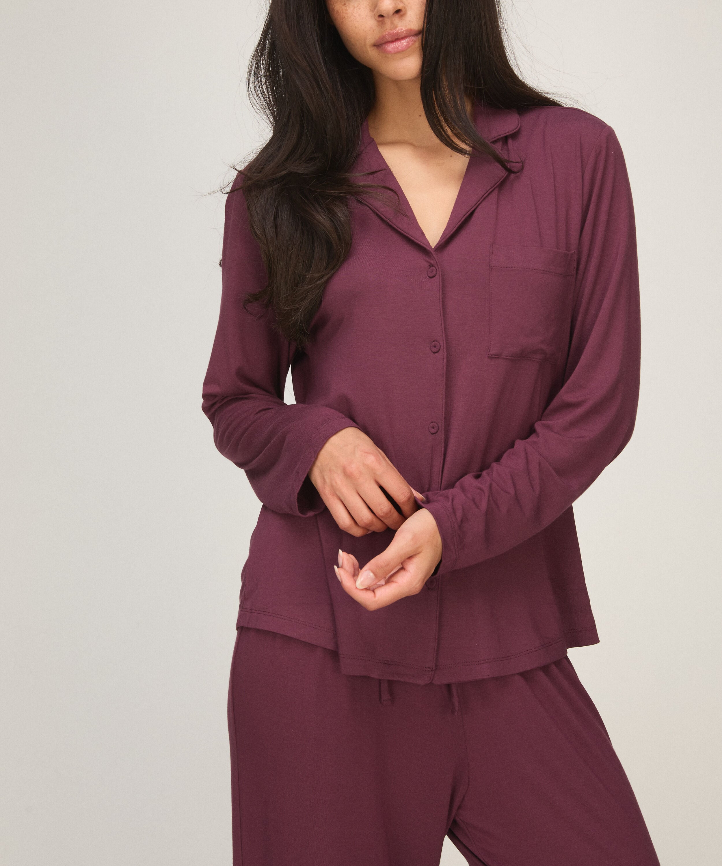 Pyjama Jacke Jersey Essential, Lila