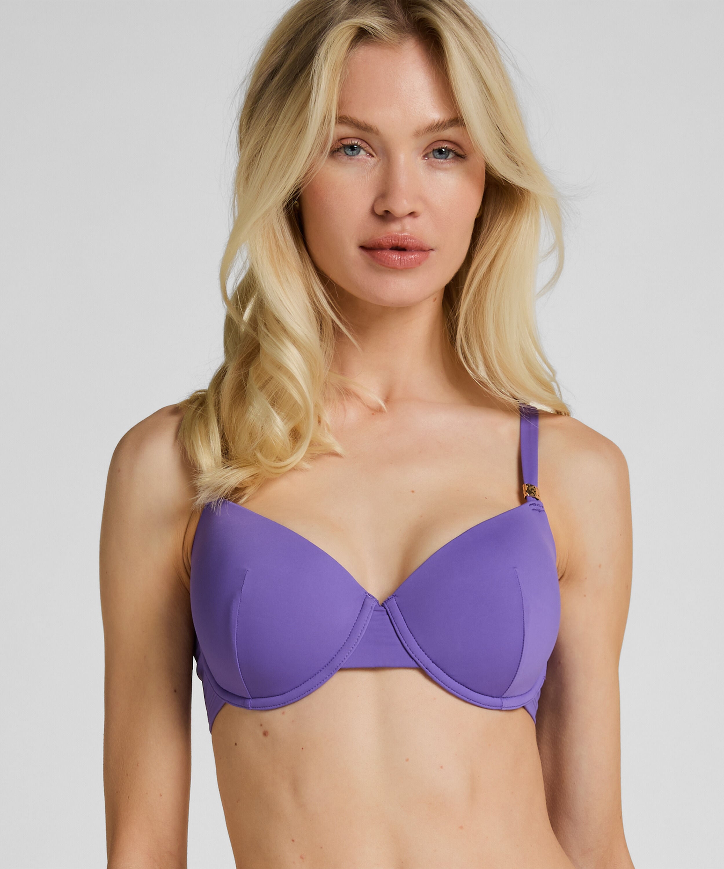 Luxuriöses Bügel-Bikini-Top mit Polsterung, Lila Luxuriöses Bügel-Bikini-Top mit Polsterung, Lila