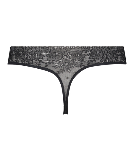 Invisible String Allover Lace, Schwarz
