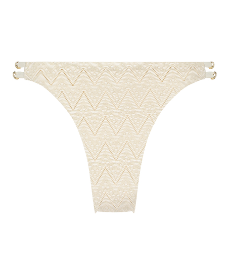 Bikini Slip Cheeky Tanga Crochet, Weiß