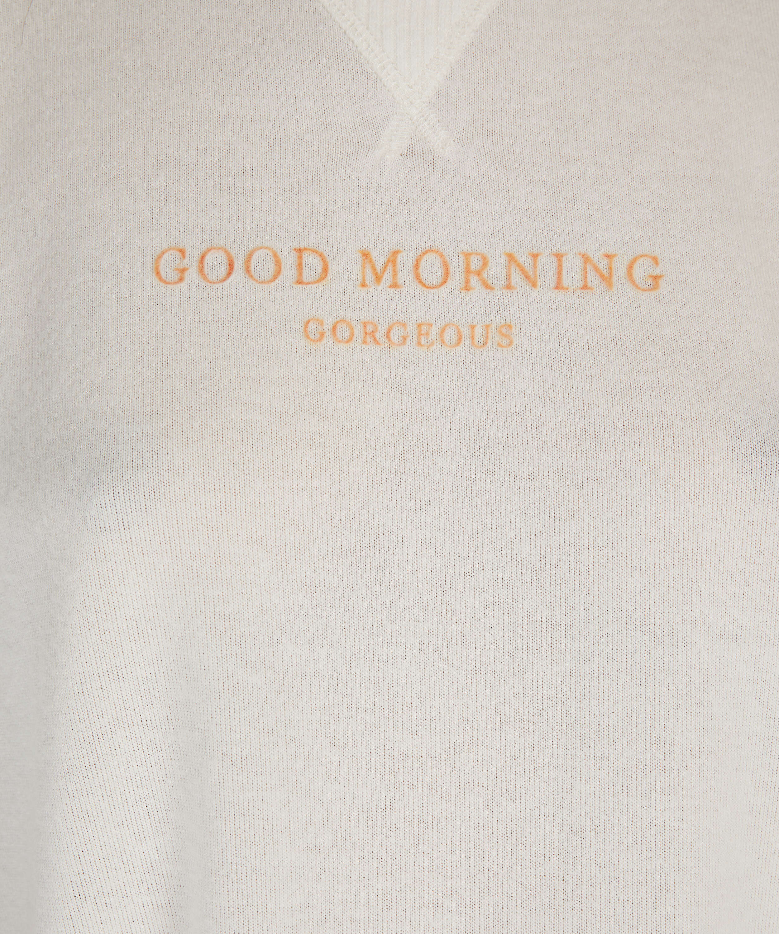 Pyjamatop kurz&auml;rmlig Brushed Jersey, Wei&szlig;, main