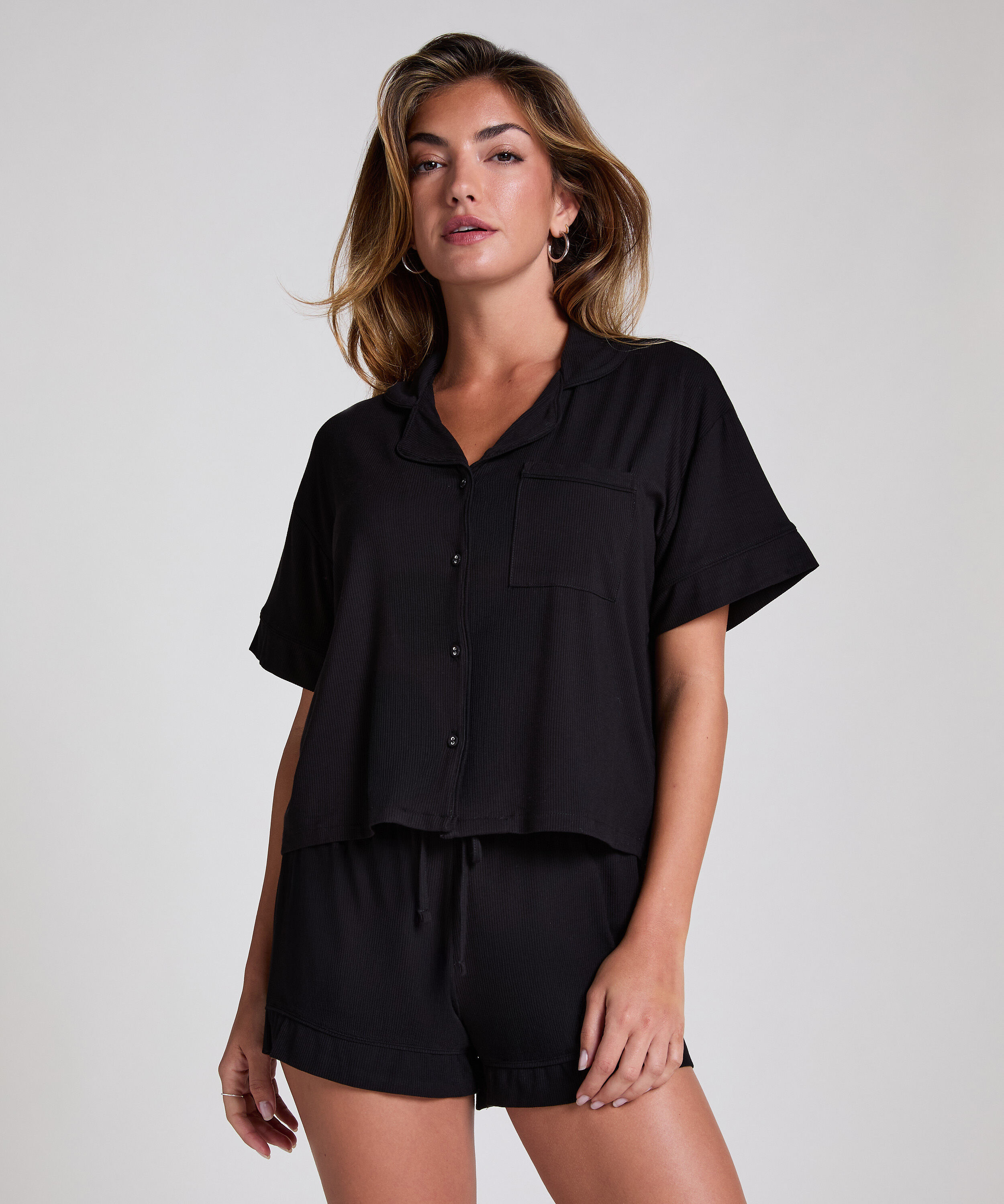 Shorts Velours, Schwarz