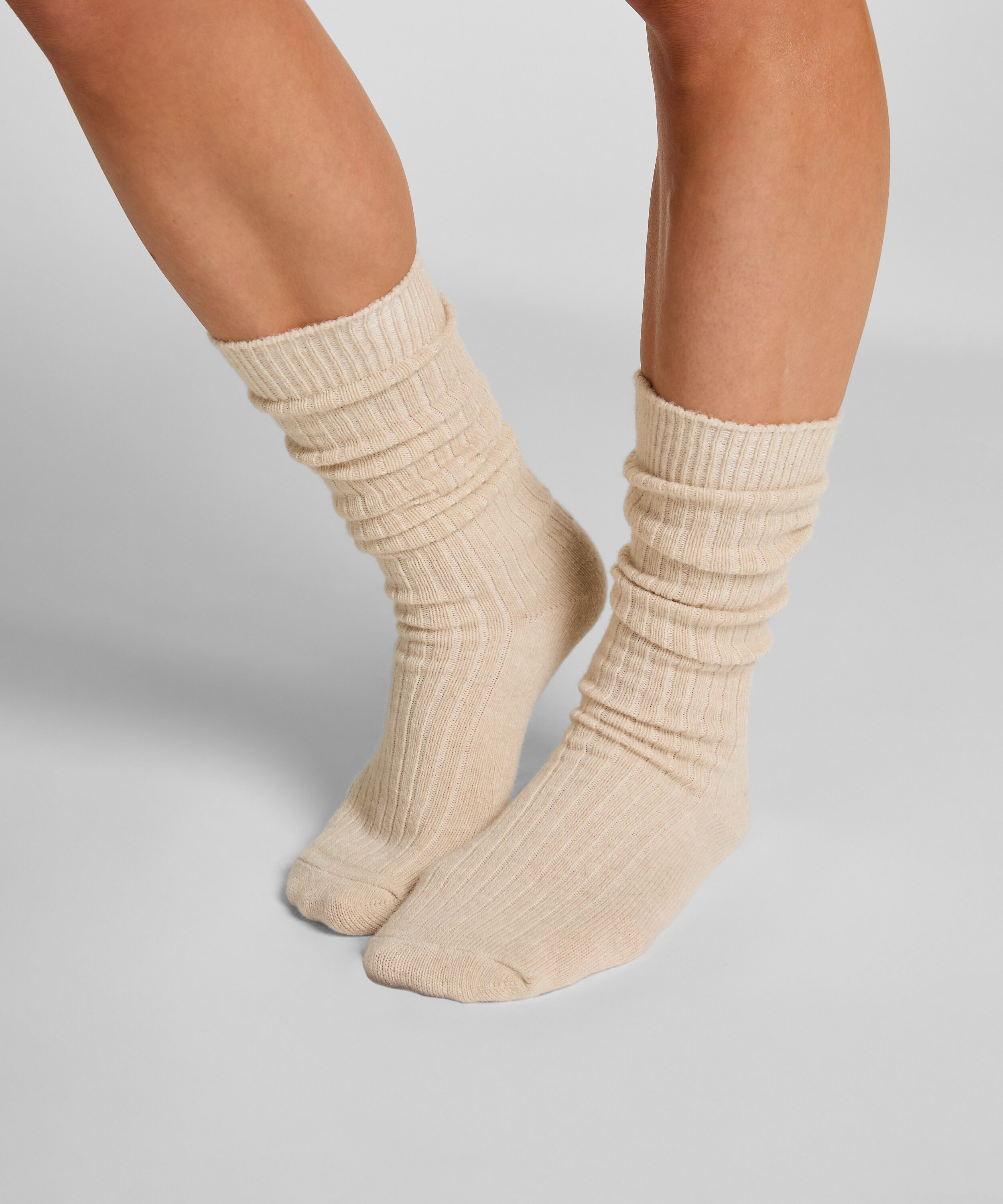 Socken aus Kaschmir-Mix, Weiß Socken aus Kaschmir-Mix, Weiß