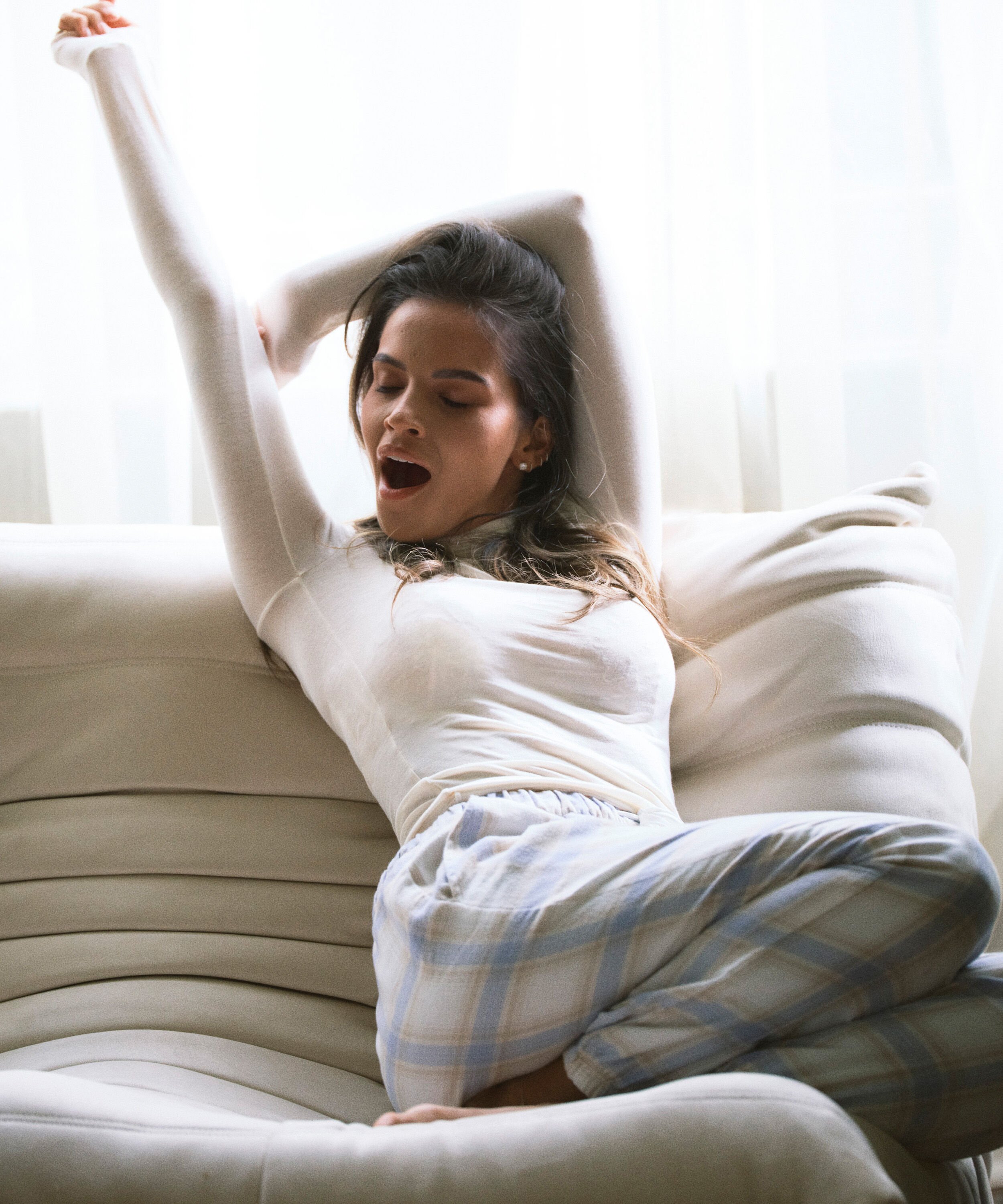 Pyjamahose aus Flanell, Blau