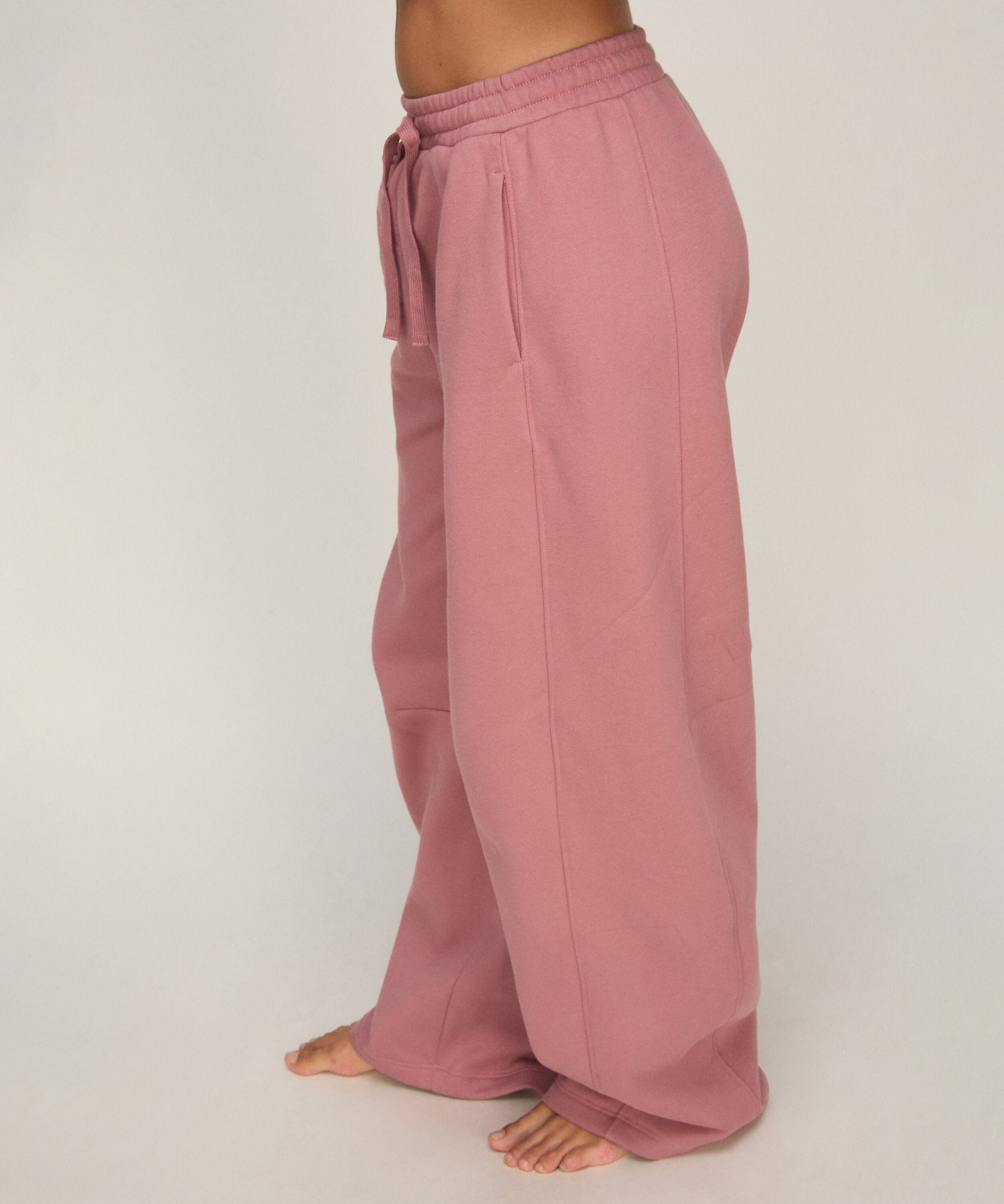 Barrel-Hose aus angerautem Sweatstoff, Rose