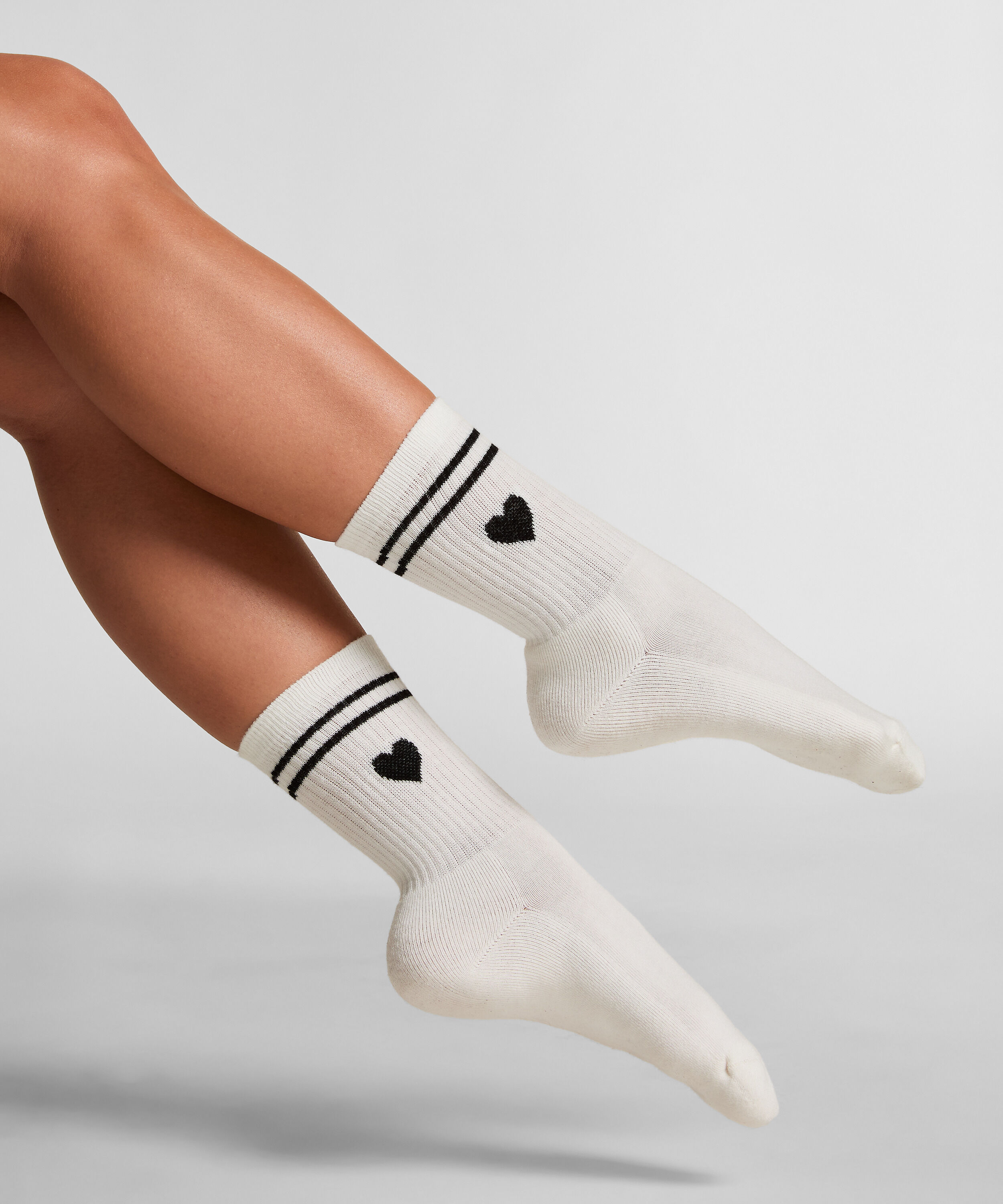 Crew-Socken aus Baumwolle, Weiß Crew-Socken aus Baumwolle, Weiß