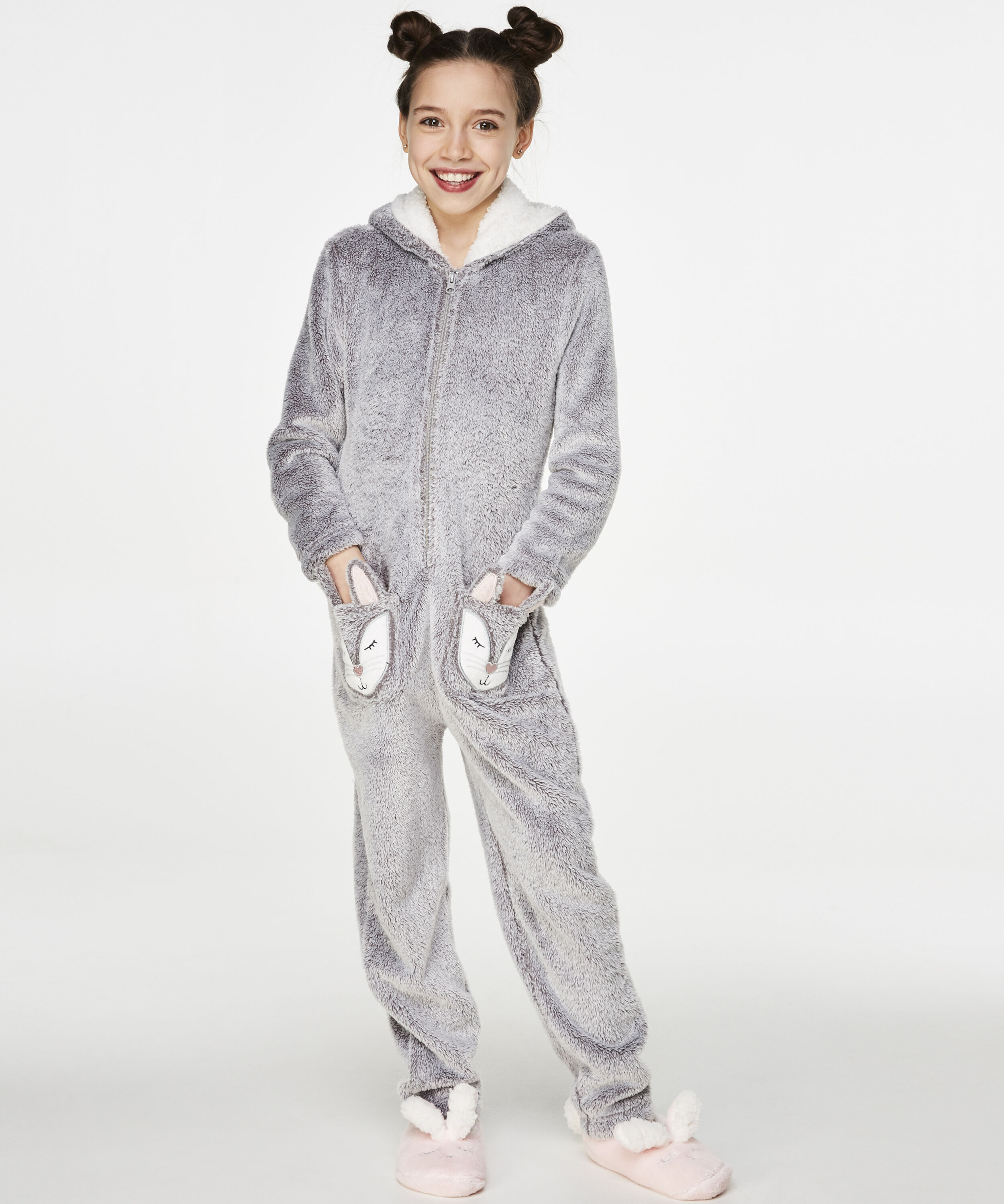 Onesie Teens Fleece, Grau Onesie Teens Fleece, Grau