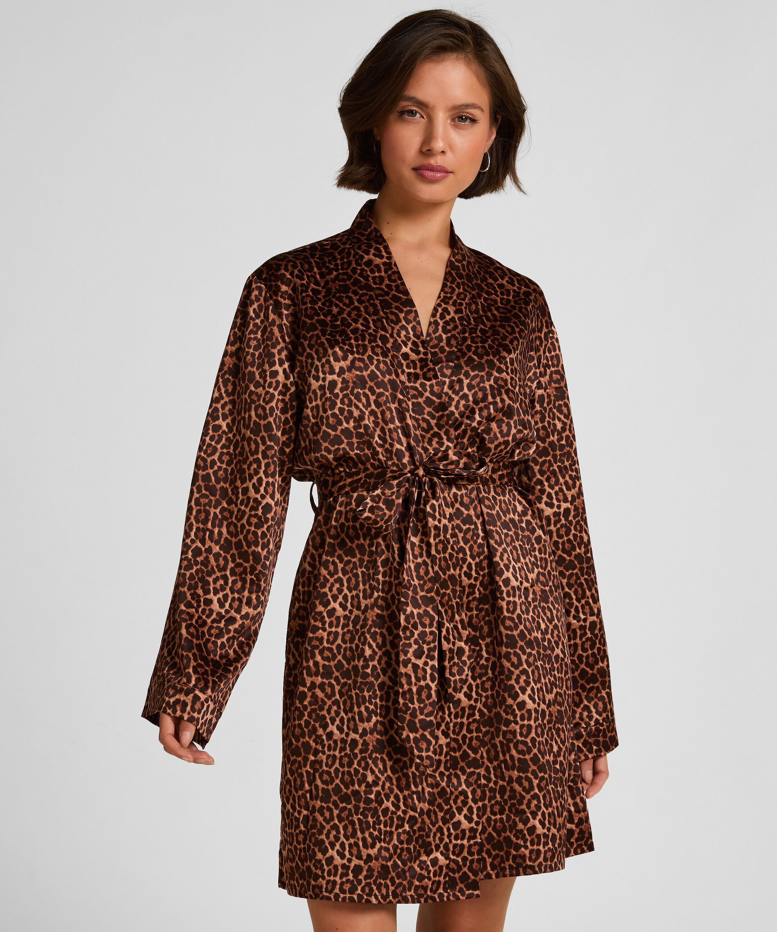 Kimono Satin, Schwarz Kimono Satin, Schwarz