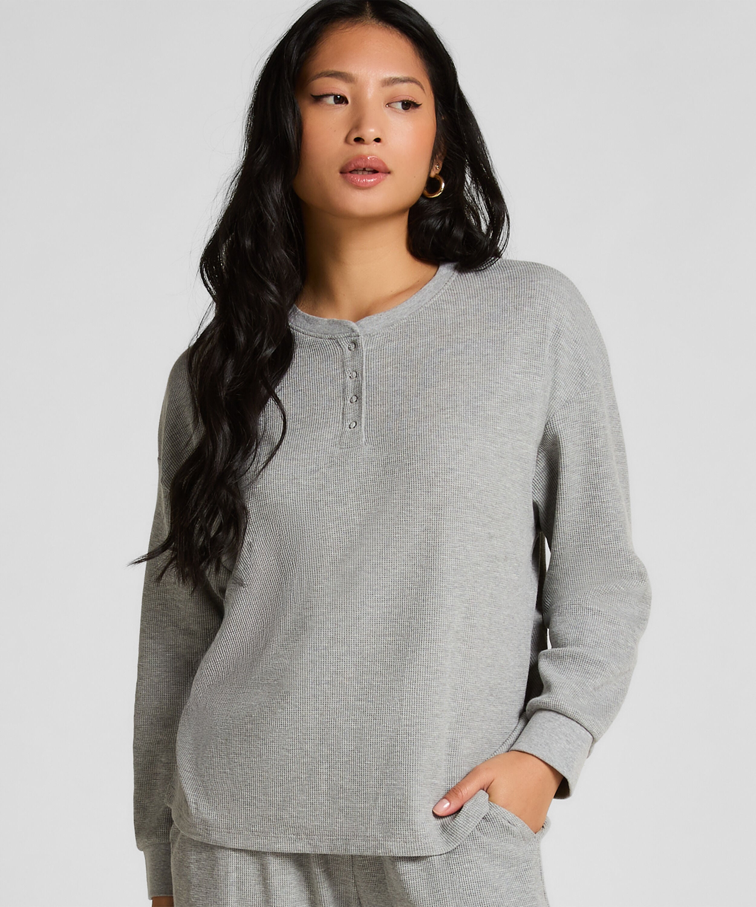 Top Waffelstrick Henley