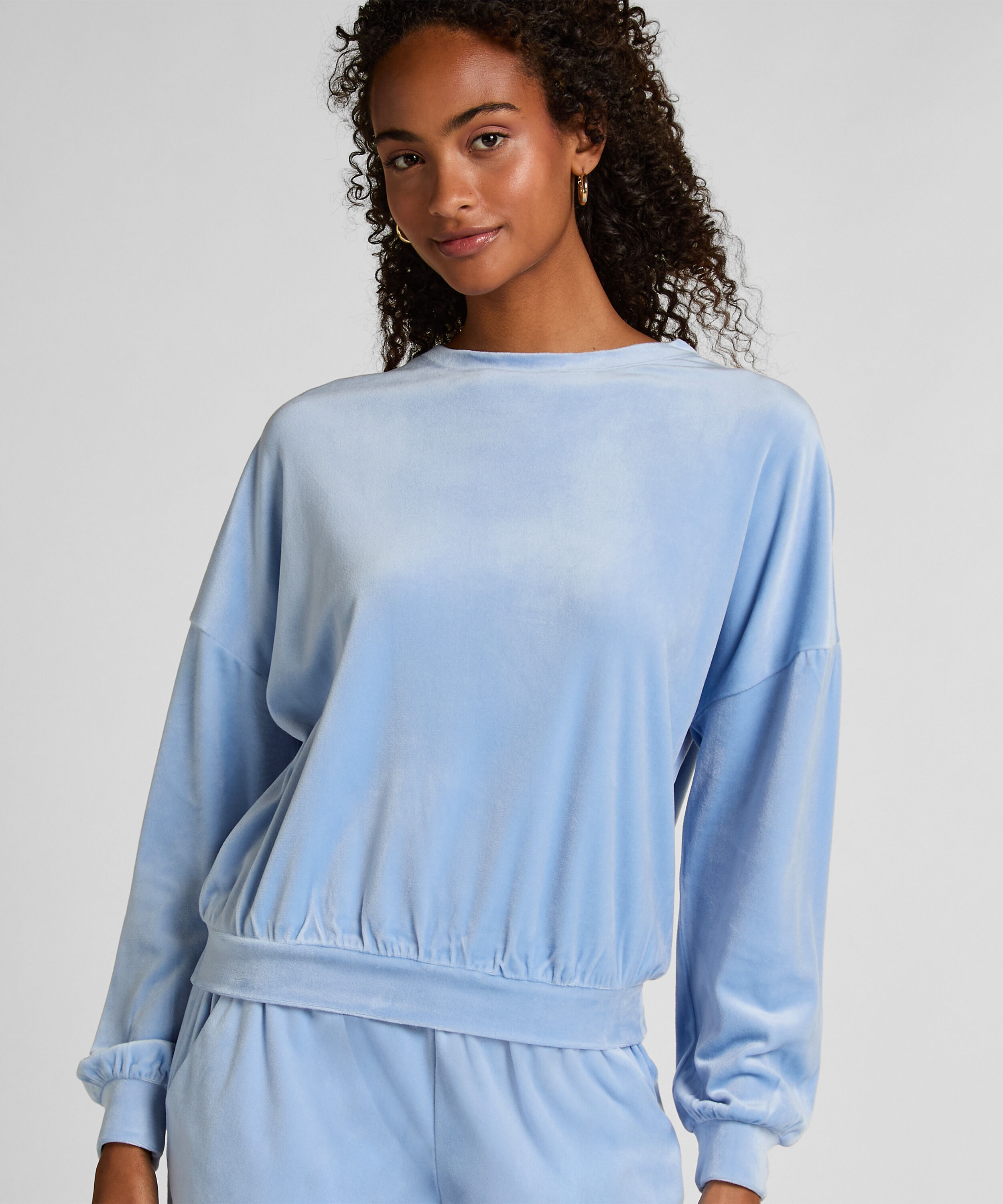 Velours Top, Blau Velours Top, Blau