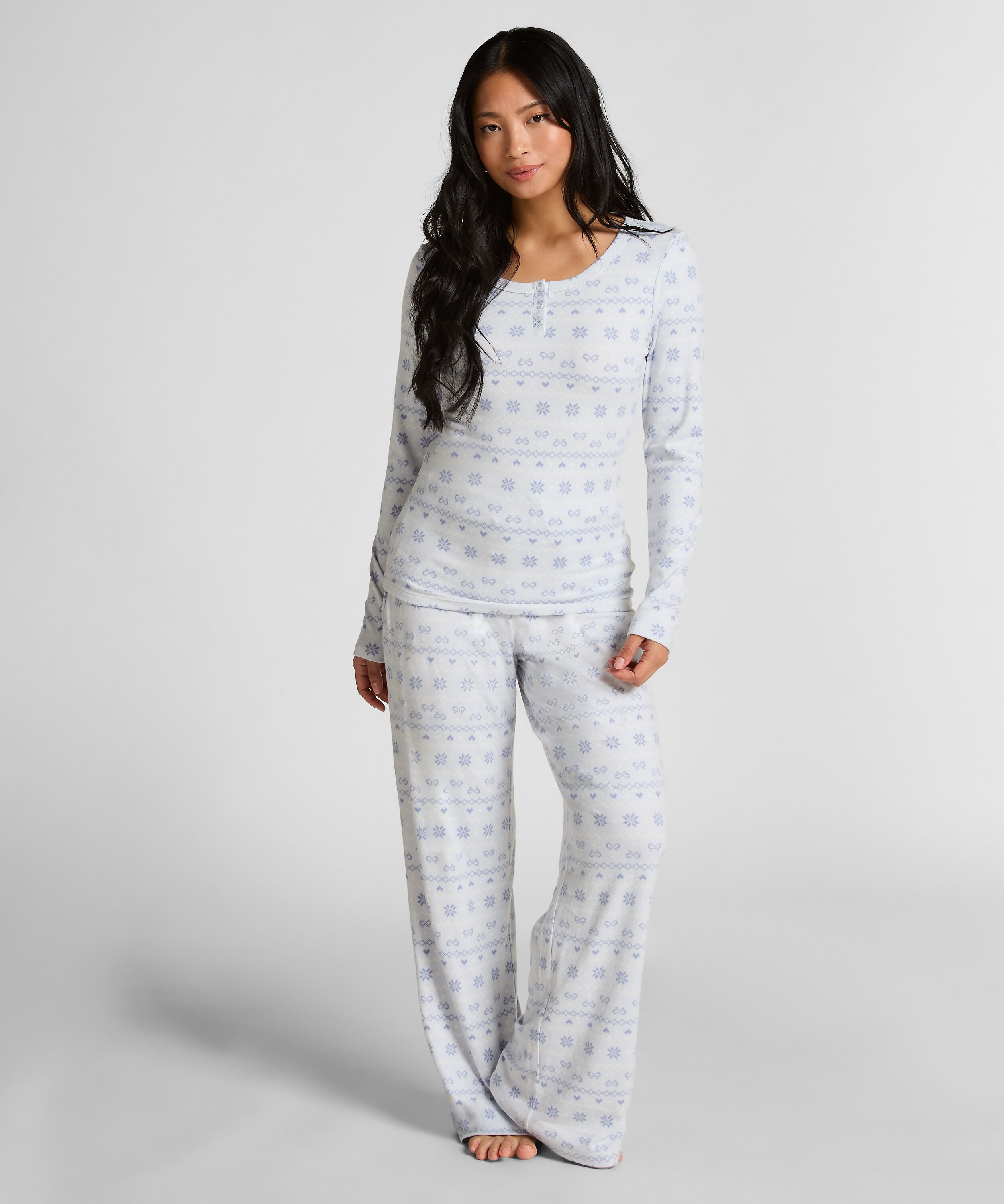 Pyjamaset Jersey Fairisle, Blau