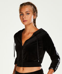 HKMX Velours Sportjacke, Schwarz