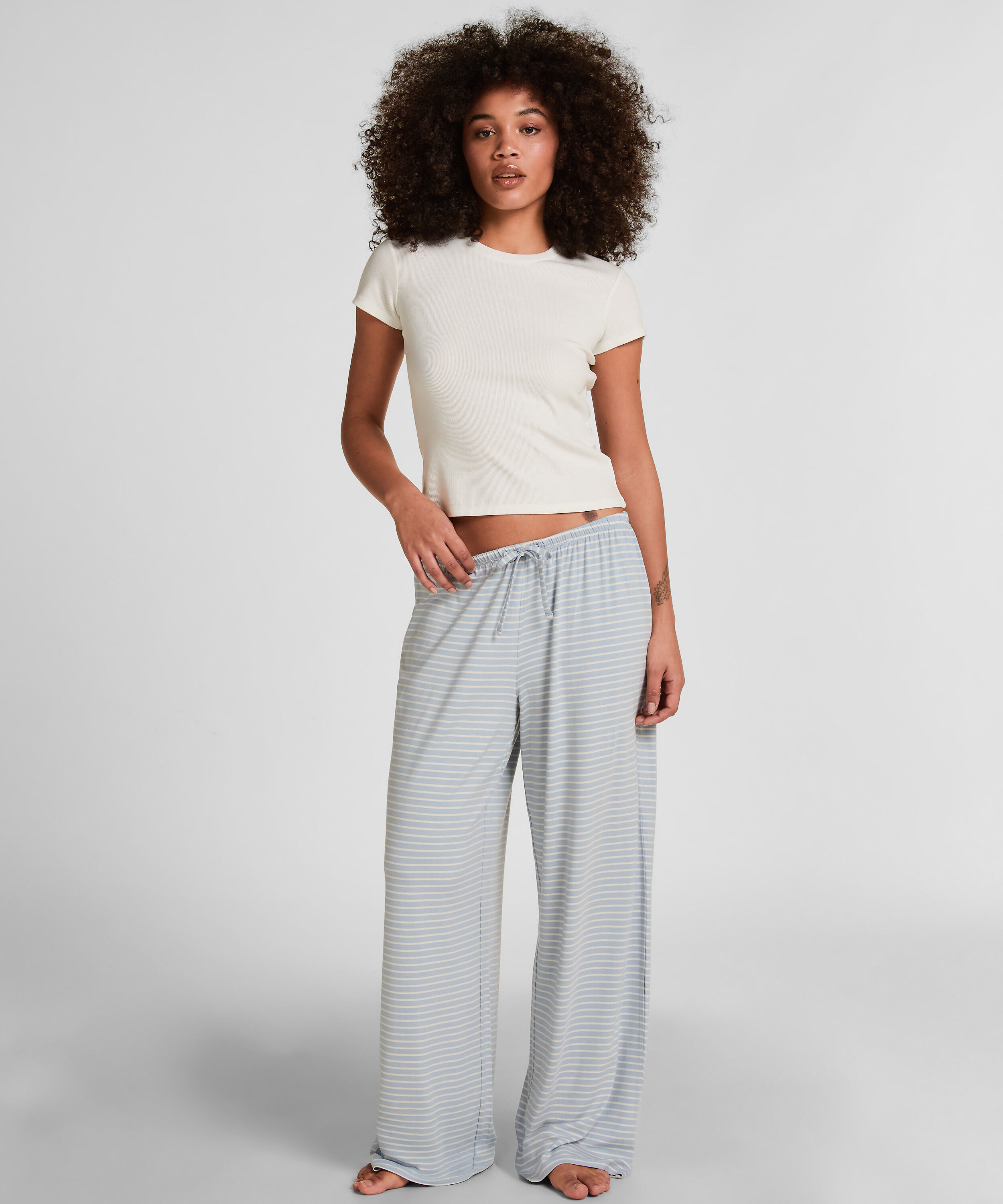 Gestreifte Pyjamahose, Blau Gestreifte Pyjamahose, Blau