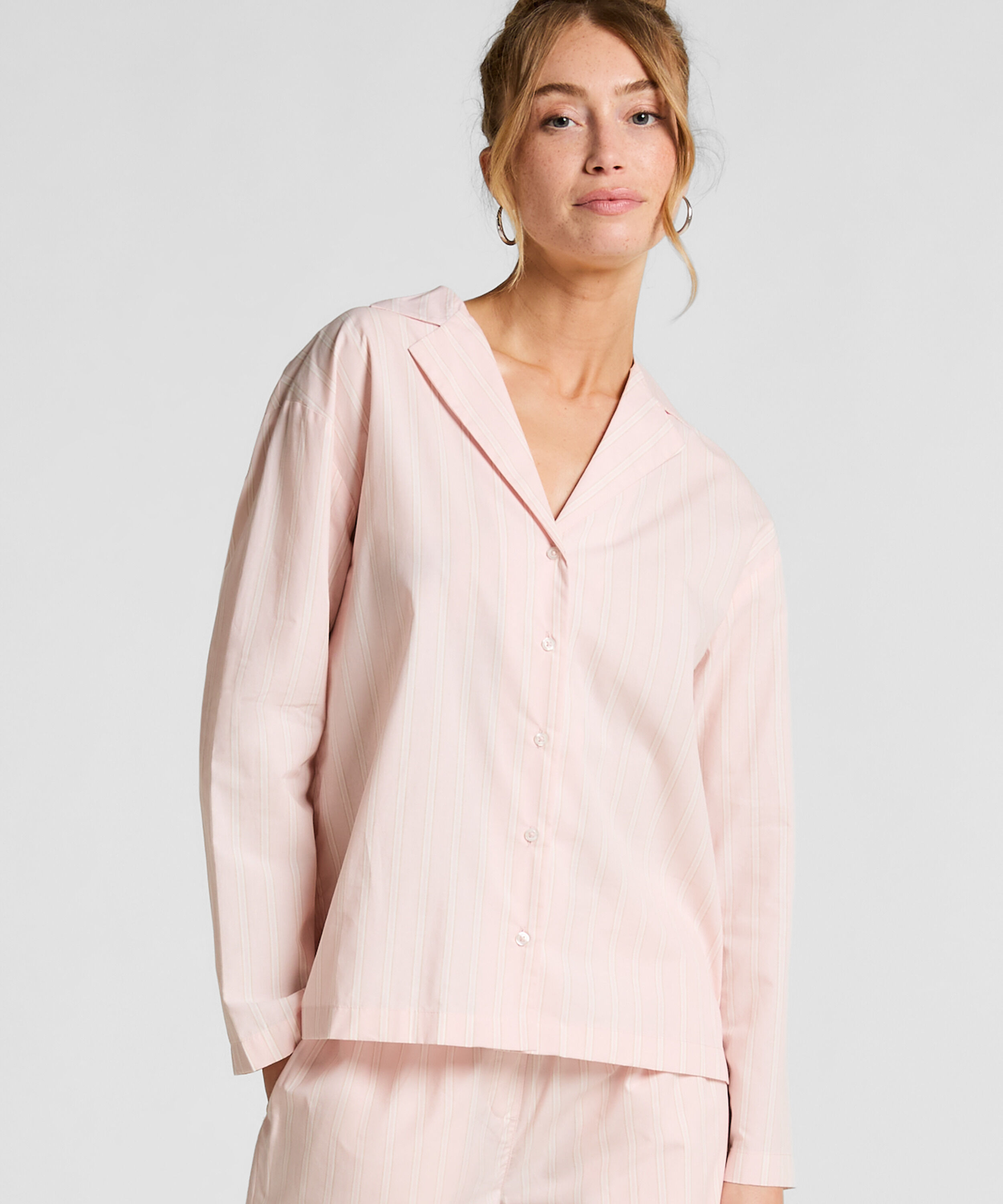Pyjama-Top Baumwolle Poplin, Rose