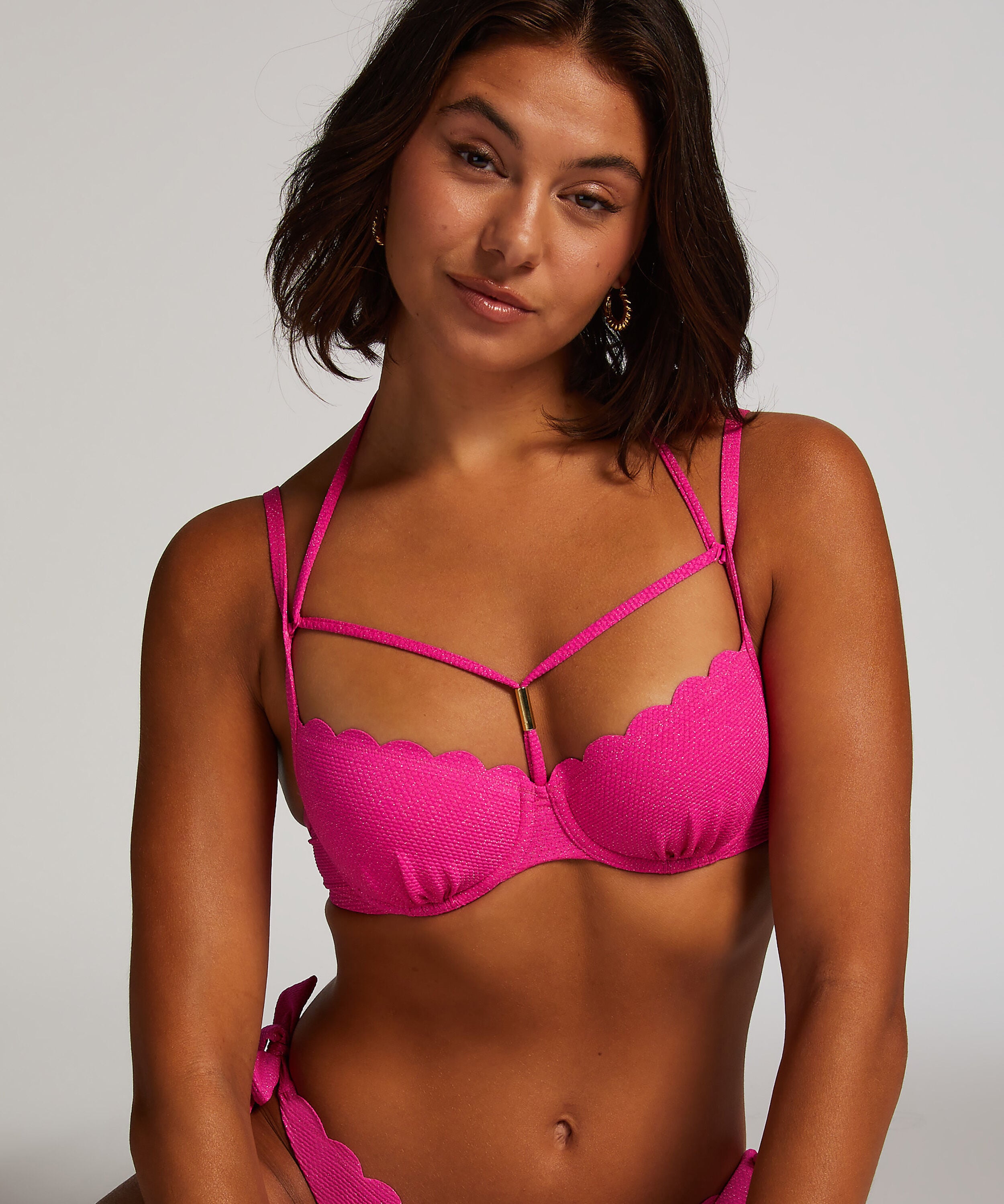 Lurex-Bikinioberteil Scallop, Rose Lurex-Bikinioberteil Scallop, Rose