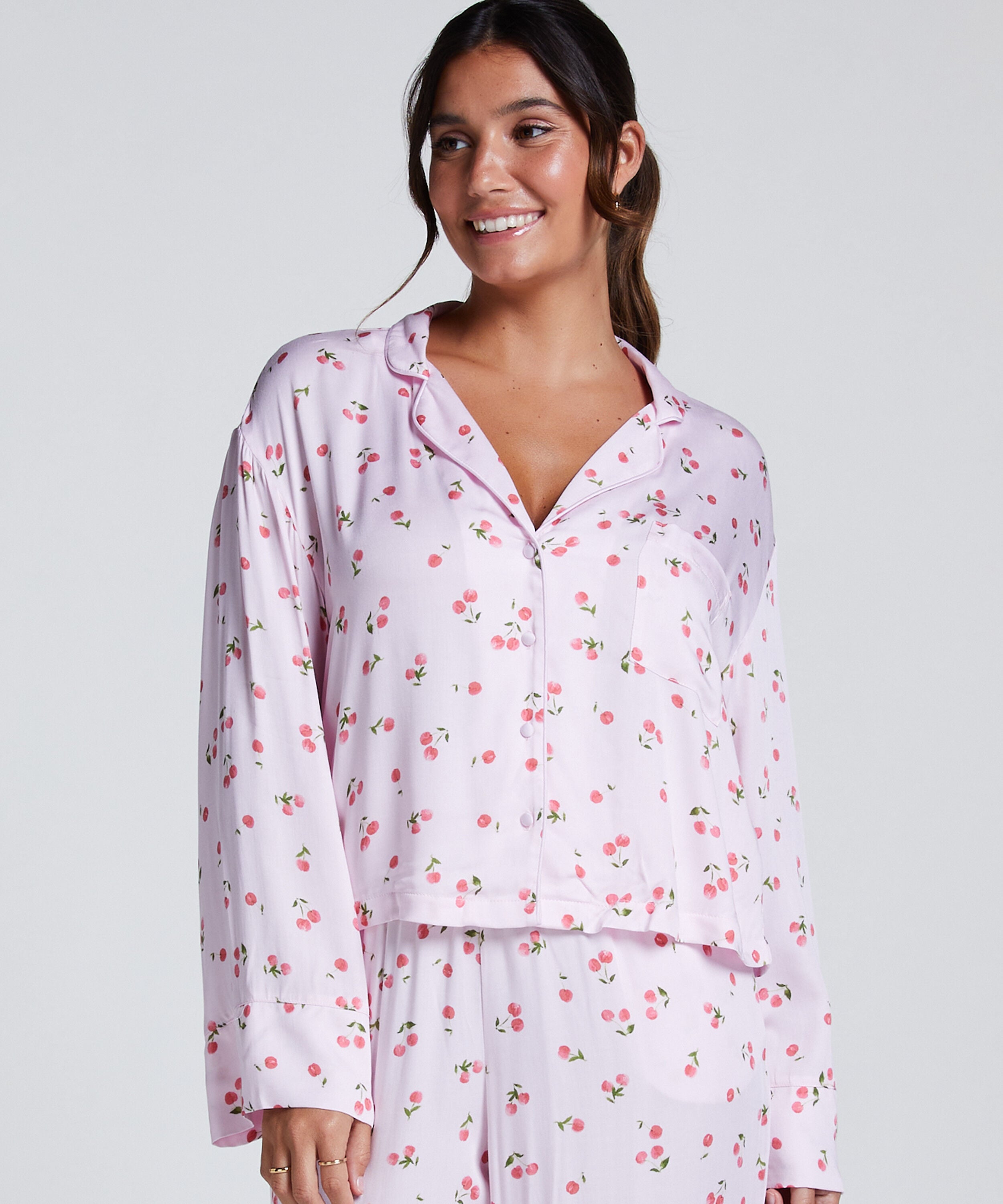 Langarmjacke Satin, Rose