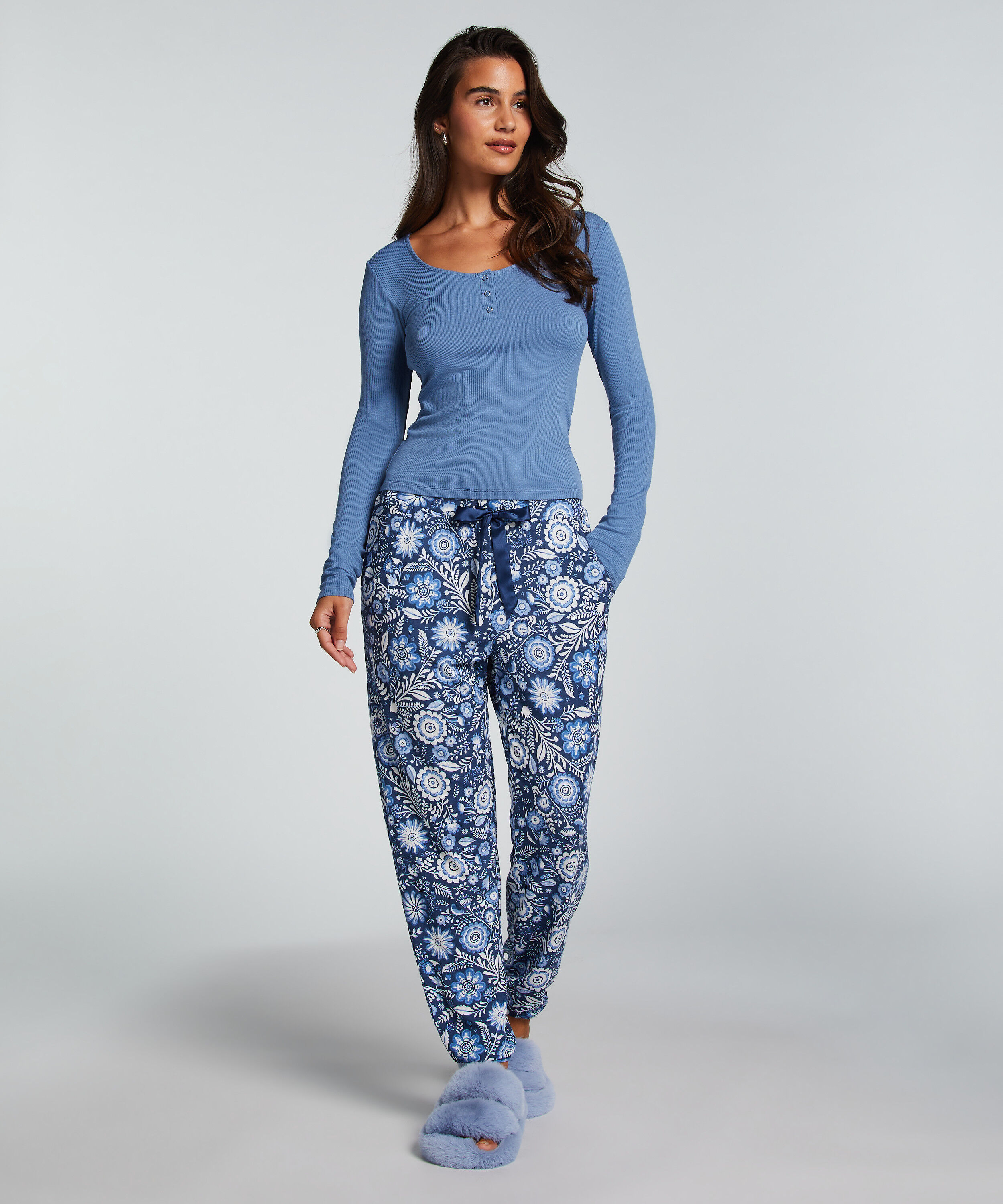 Pyjamahose Jersey, Blau Pyjamahose Jersey, Blau