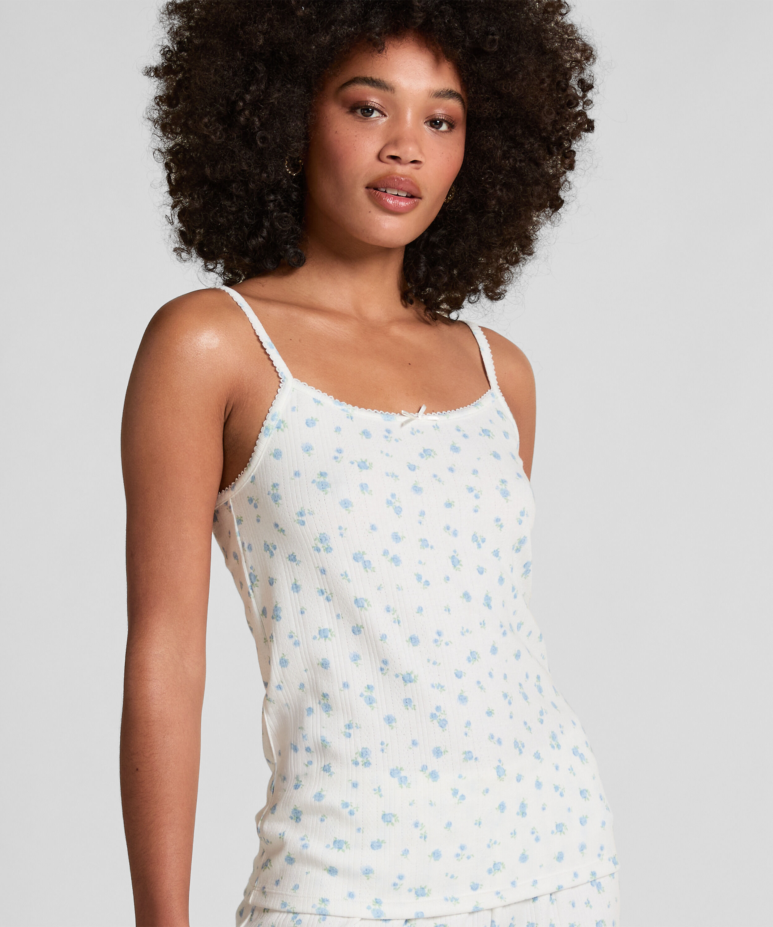 Pointelle-Camisole, Weiß