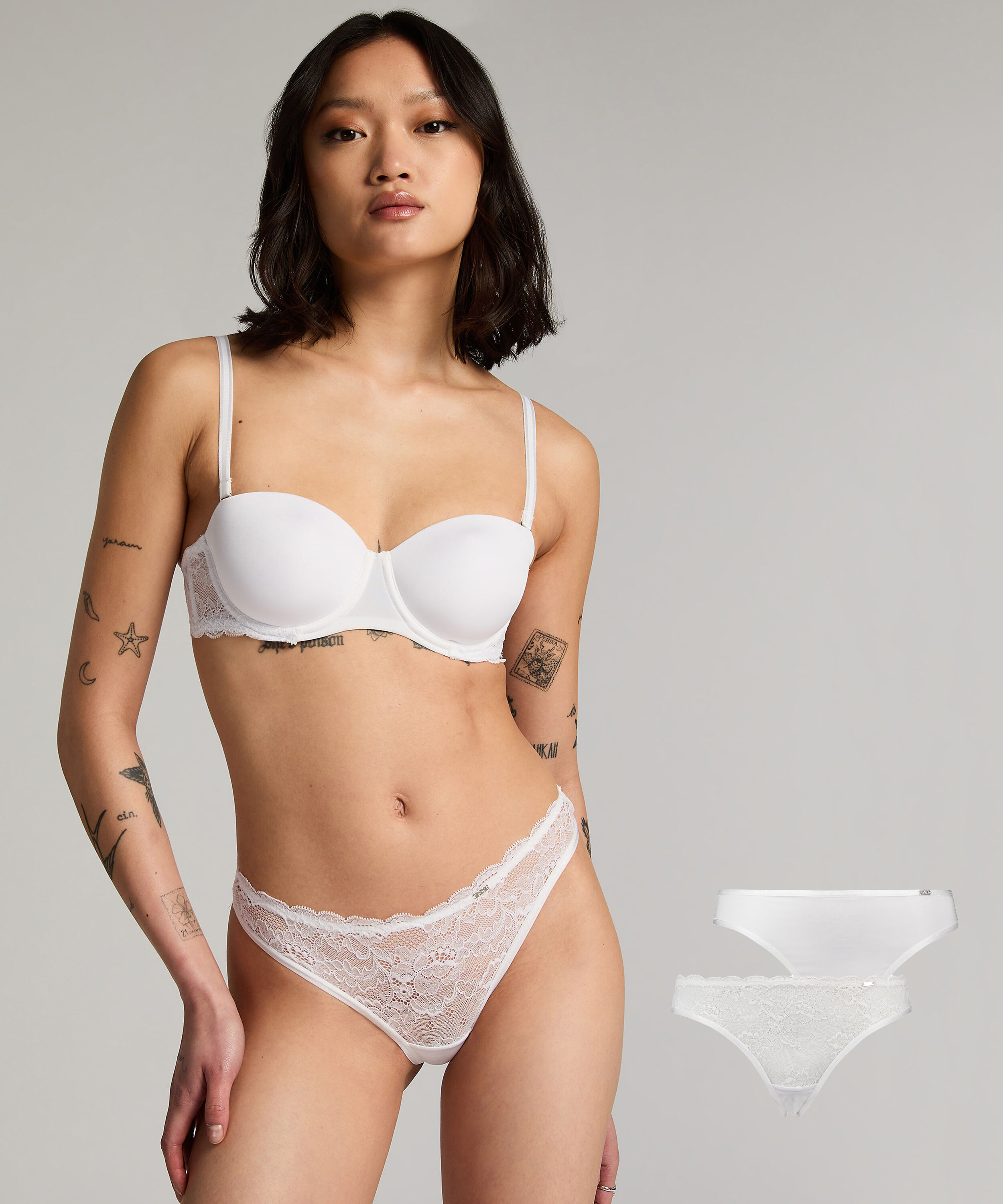 2er-Pack Strings Angie, Wei&szlig;