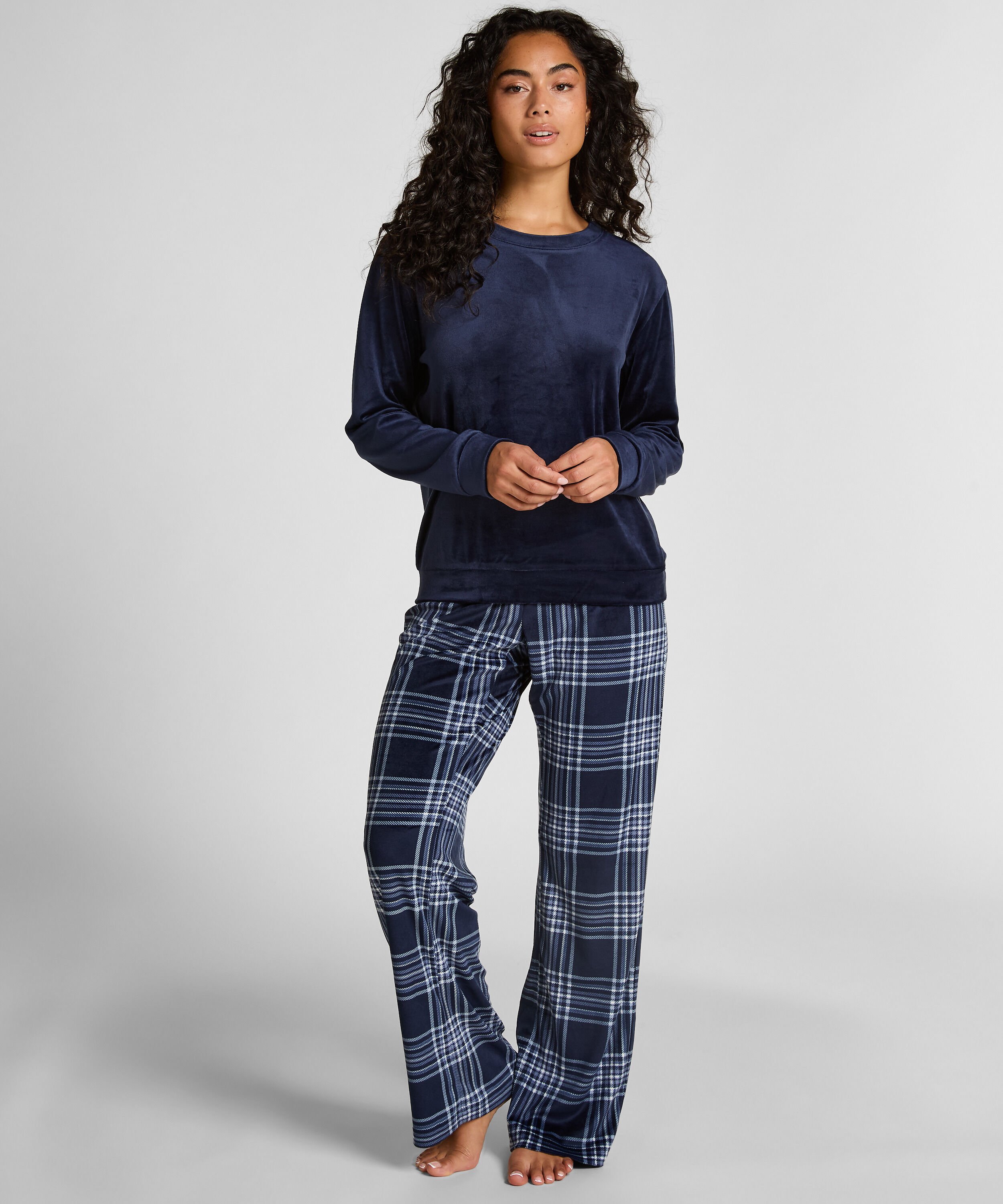 Pyjamaset Velours, Blau
