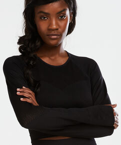 HKMX Sport Croptop Roundknit, Schwarz