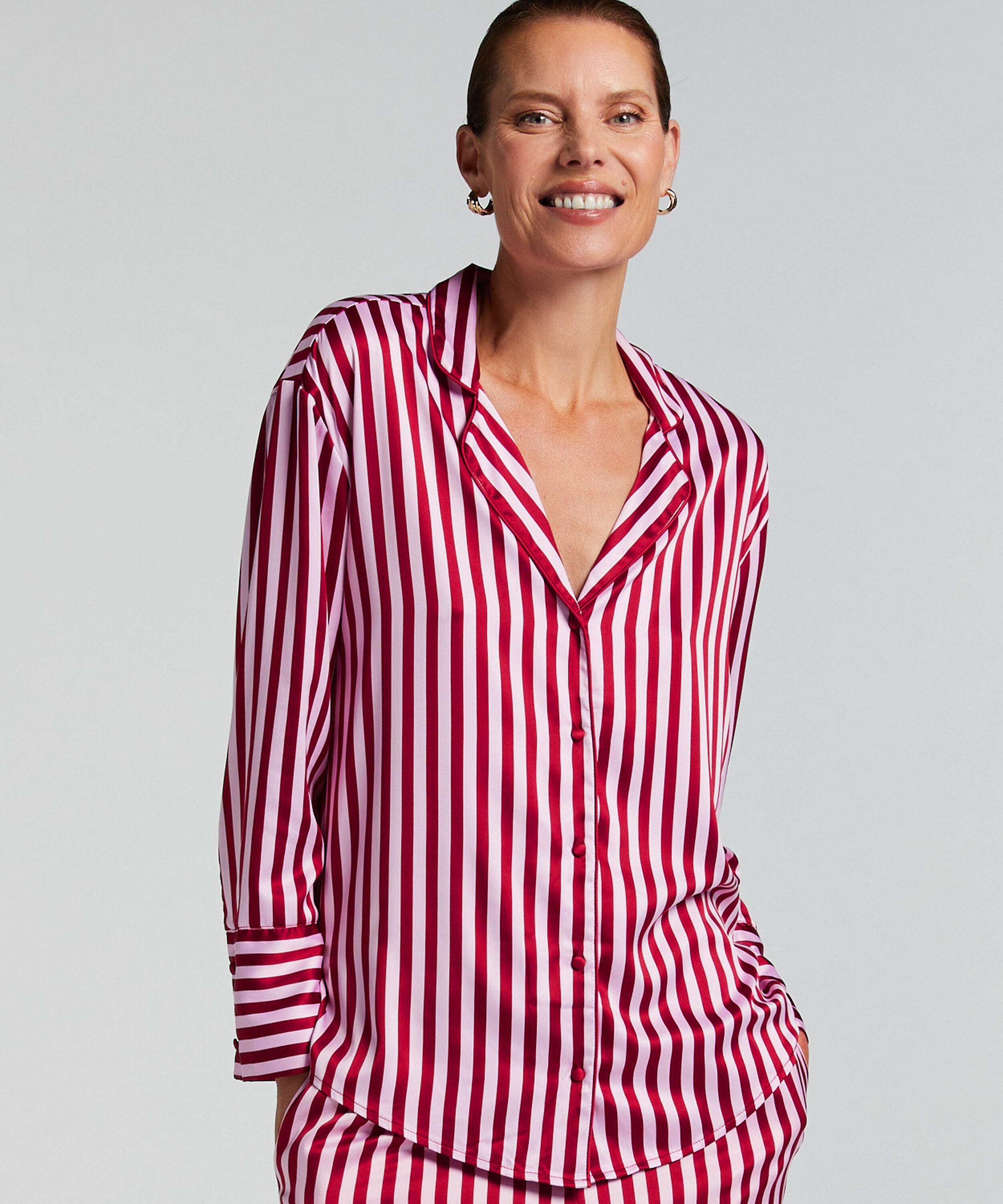 Langarmjacke Satin, Rose