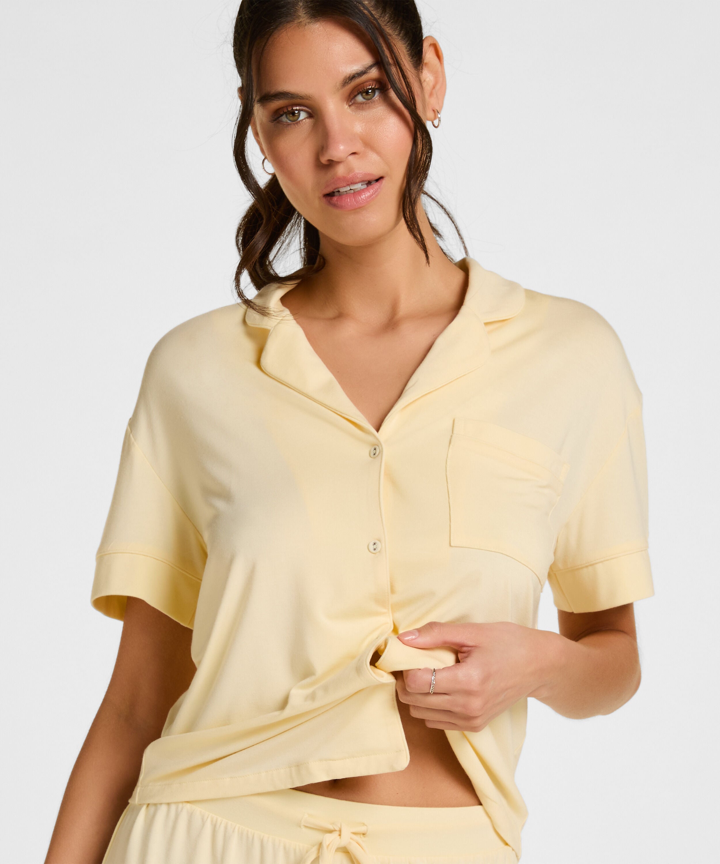 Pyjama Jacke Jersey Essential, Gelb Pyjama Jacke Jersey Essential, Gelb