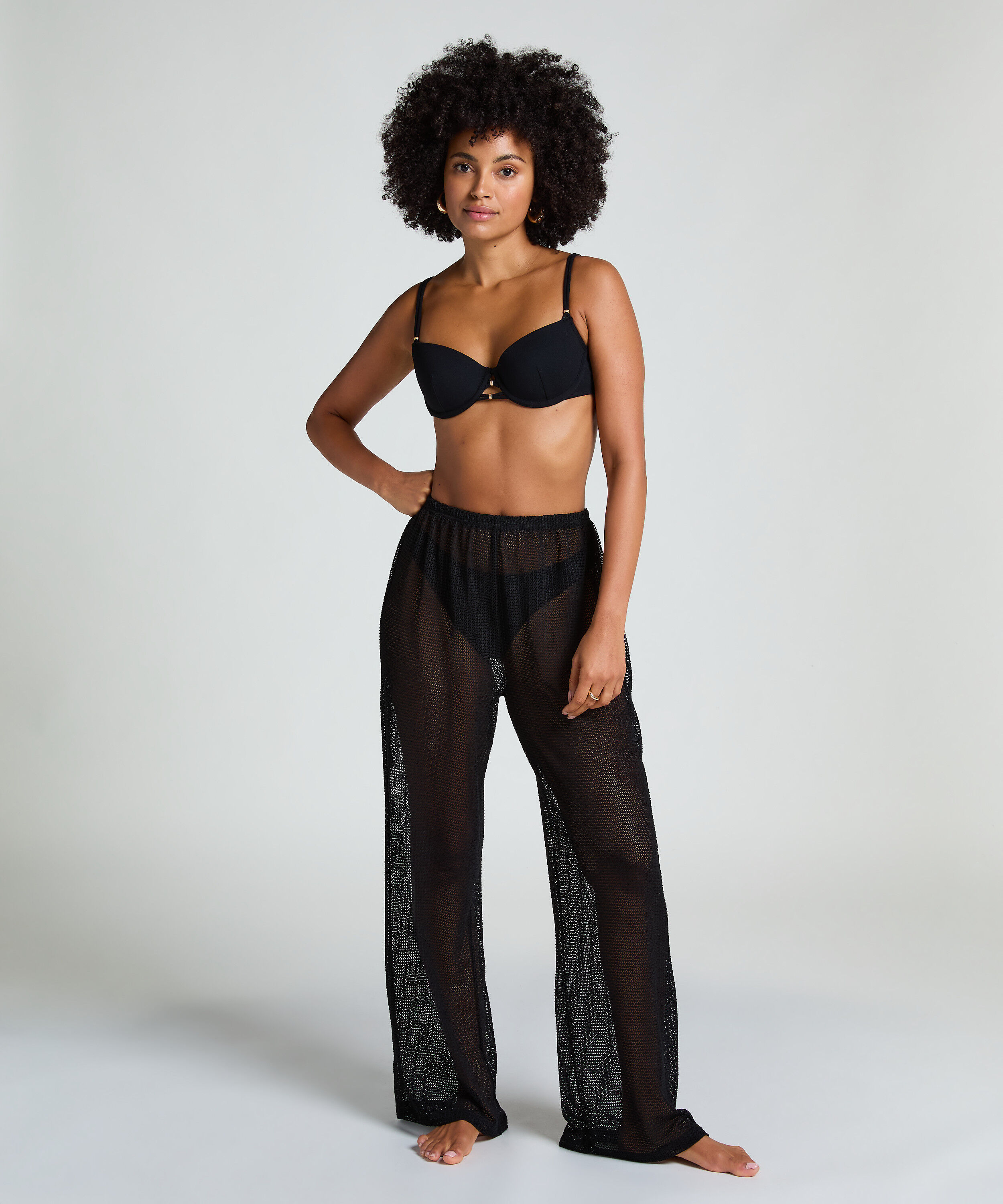 Strand-Strickhose, Schwarz