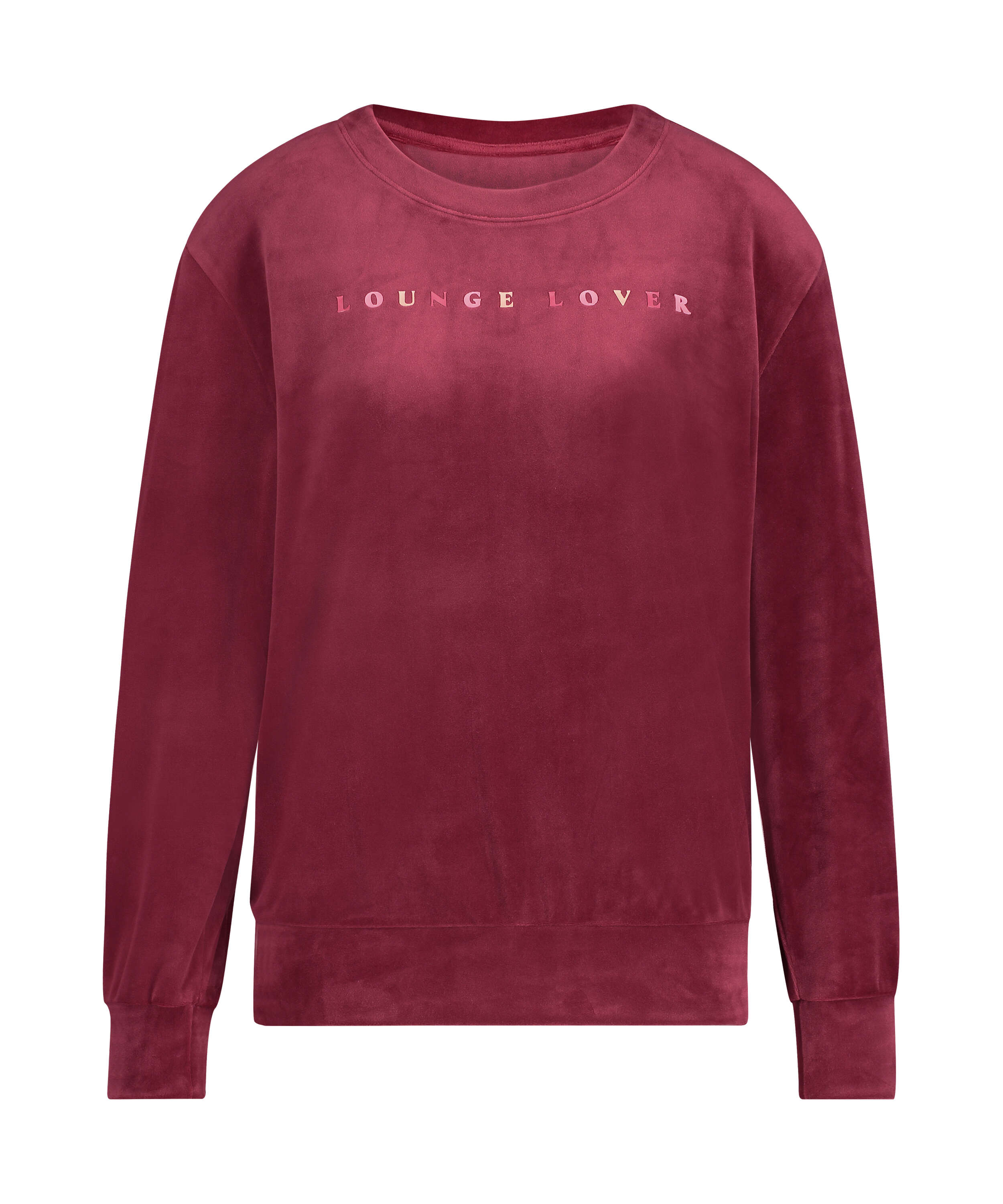 Lang&auml;rmeliges Top aus Velours, Rot, main