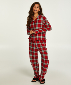 Pyjamaset Check Twill, Rot