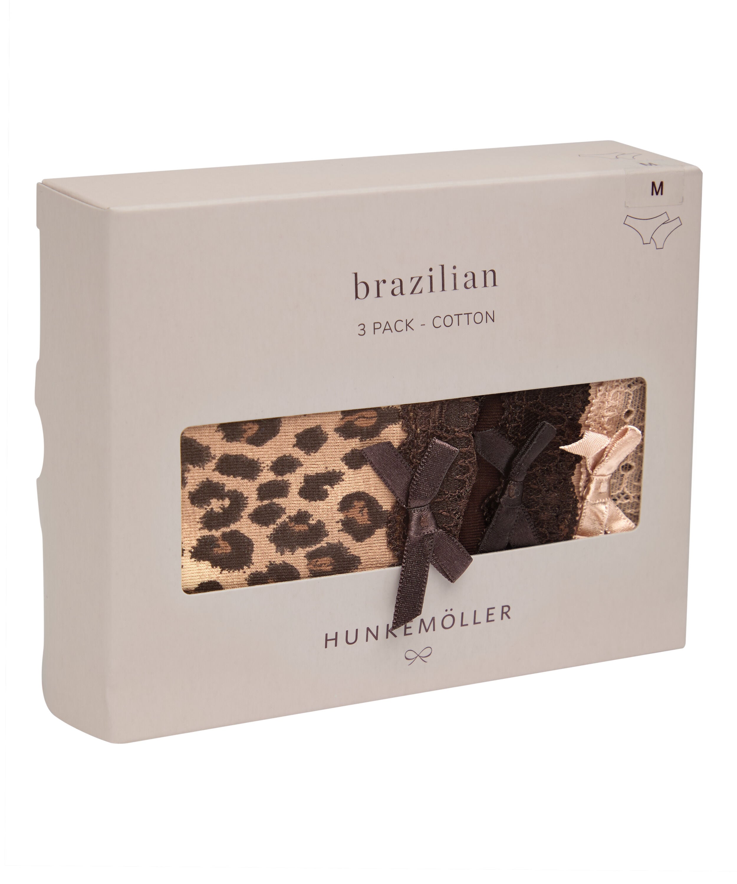 Multipack Baumwoll-Brazilian-Slips, Braun