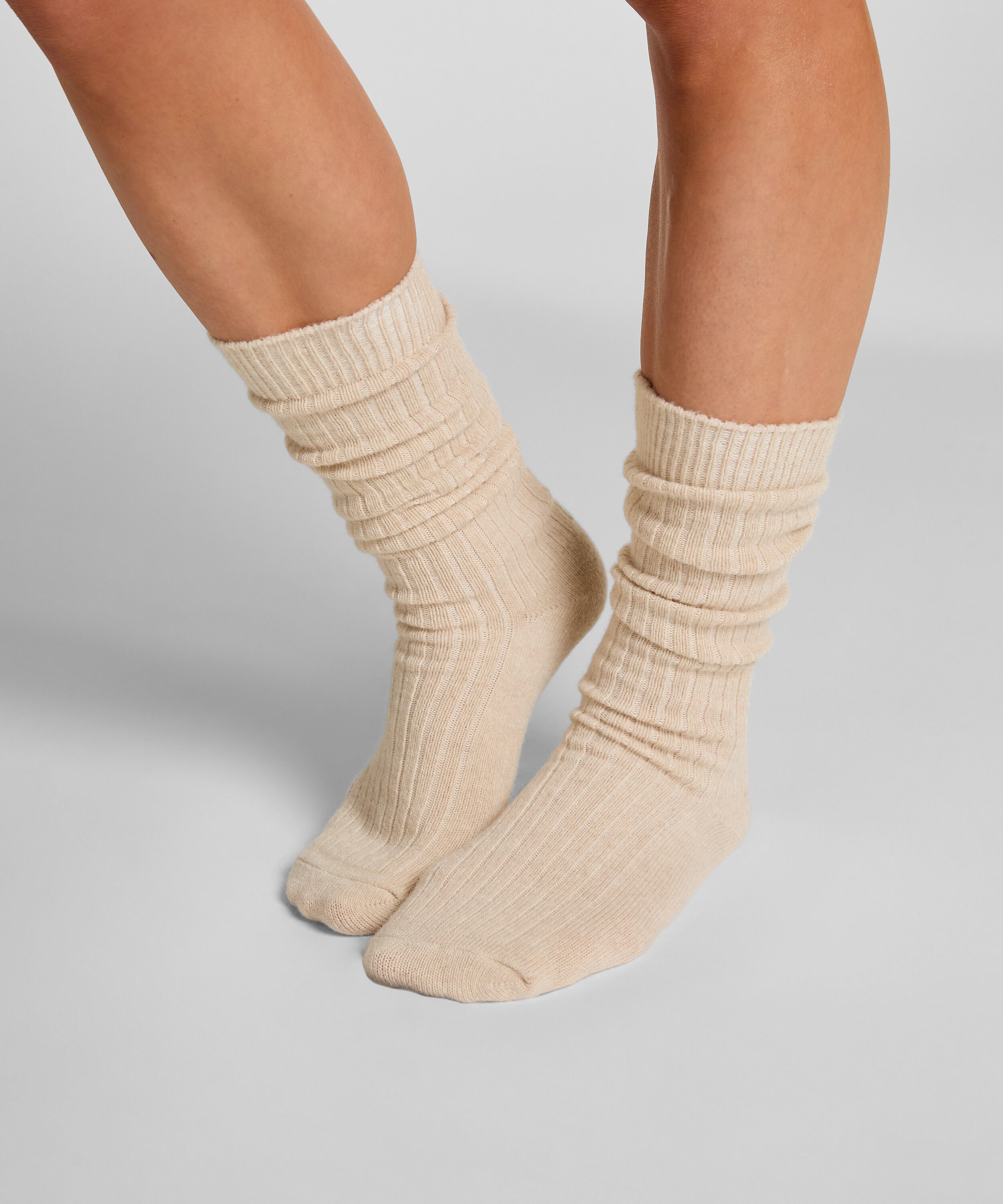 Socken aus Kaschmir-Mix, Weiß