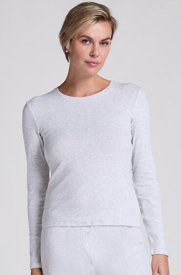 Hunkemöller Pyjama-Oberteil Pointelle Grau