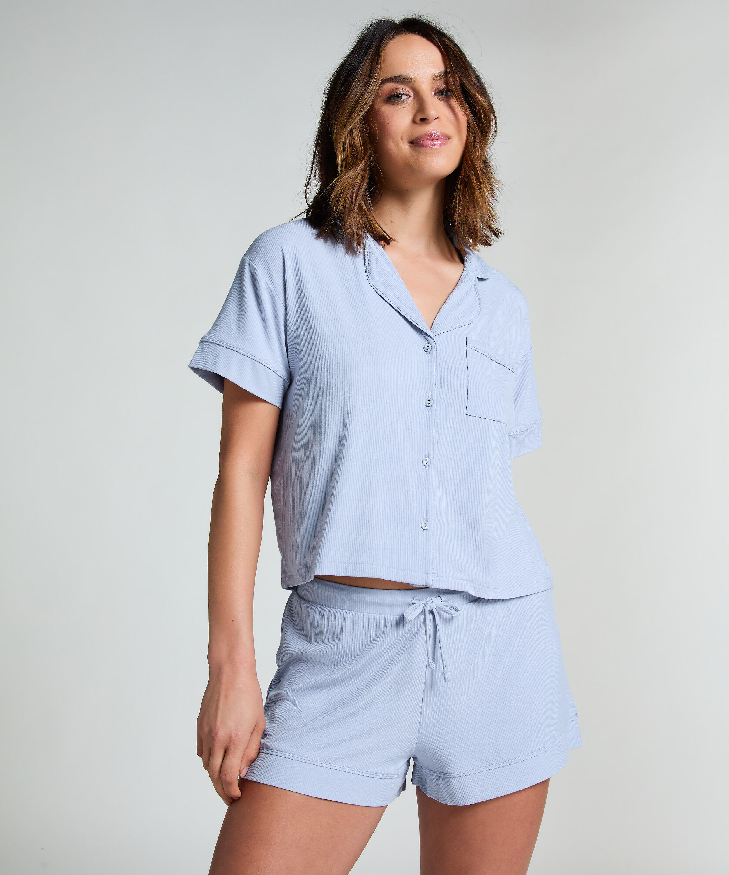 Essential-Shorts aus Ripp-Jersey, Blau Essential-Shorts aus Ripp-Jersey, Blau