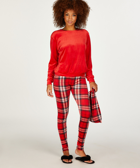 Pyjama-Set mit Tasche, Rot