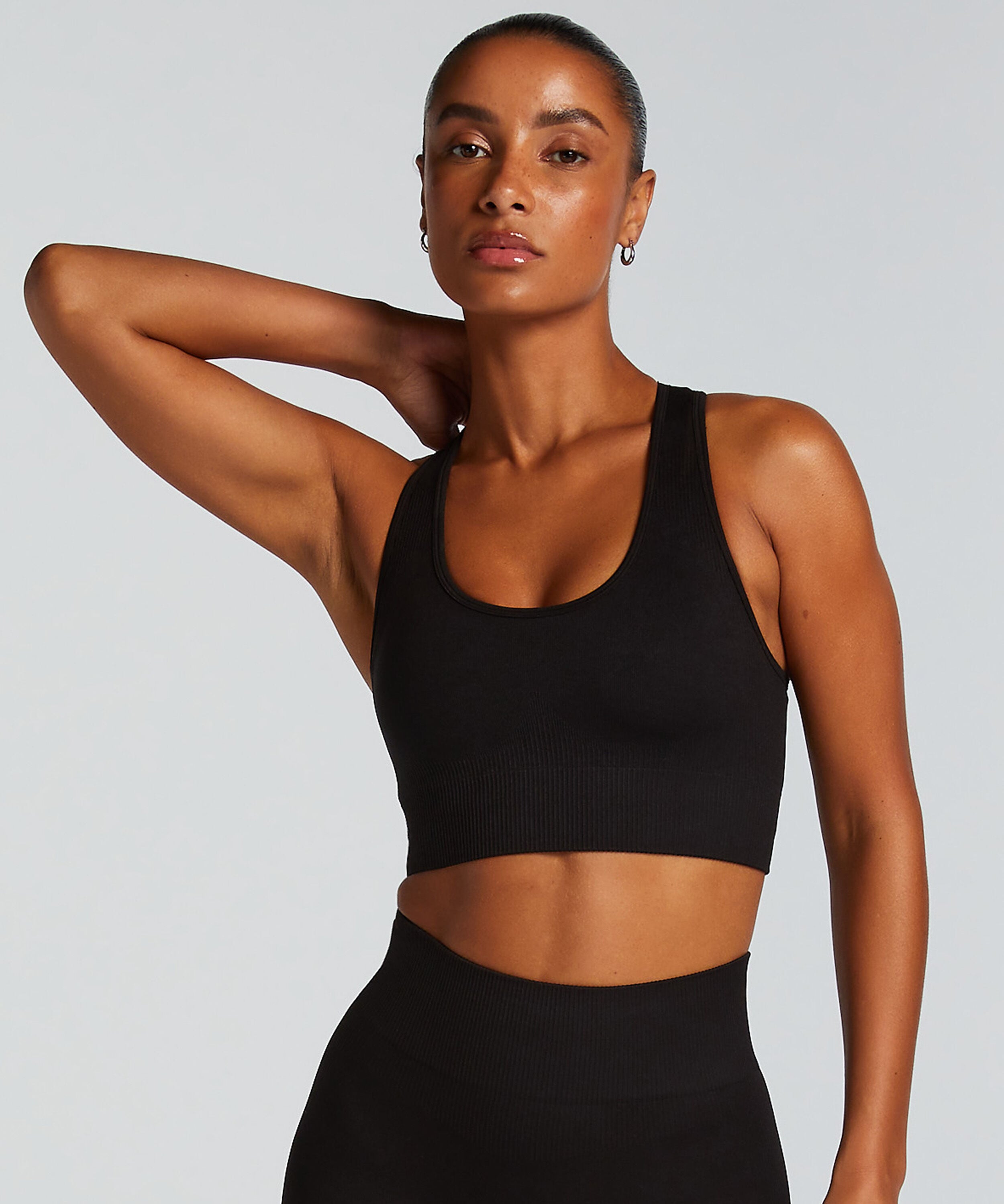 HKMX nahtloser Sport-BH, Schwarz