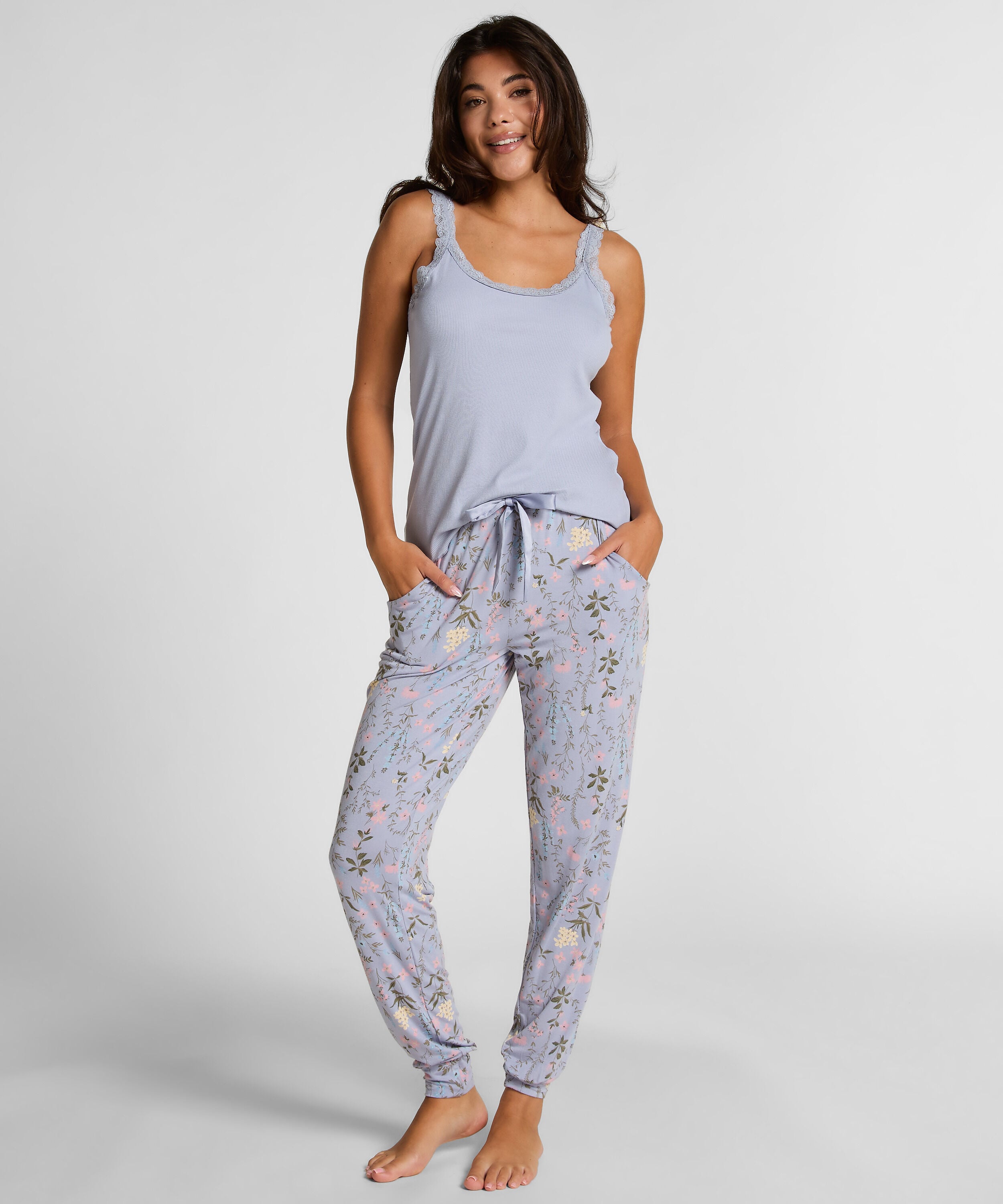 Pyjamahose Jersey, Lila