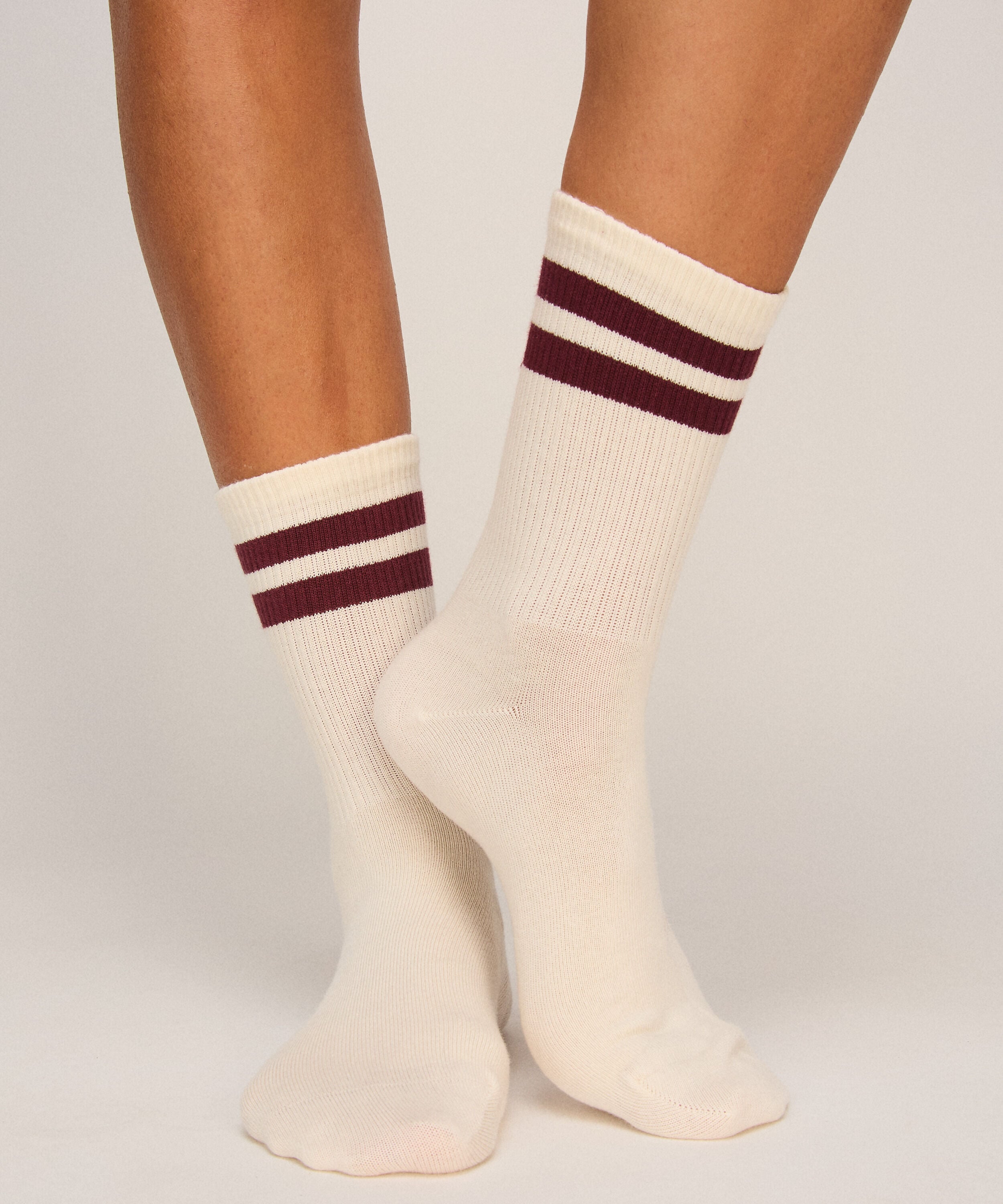 Socken Stripes Cotton, Weiß