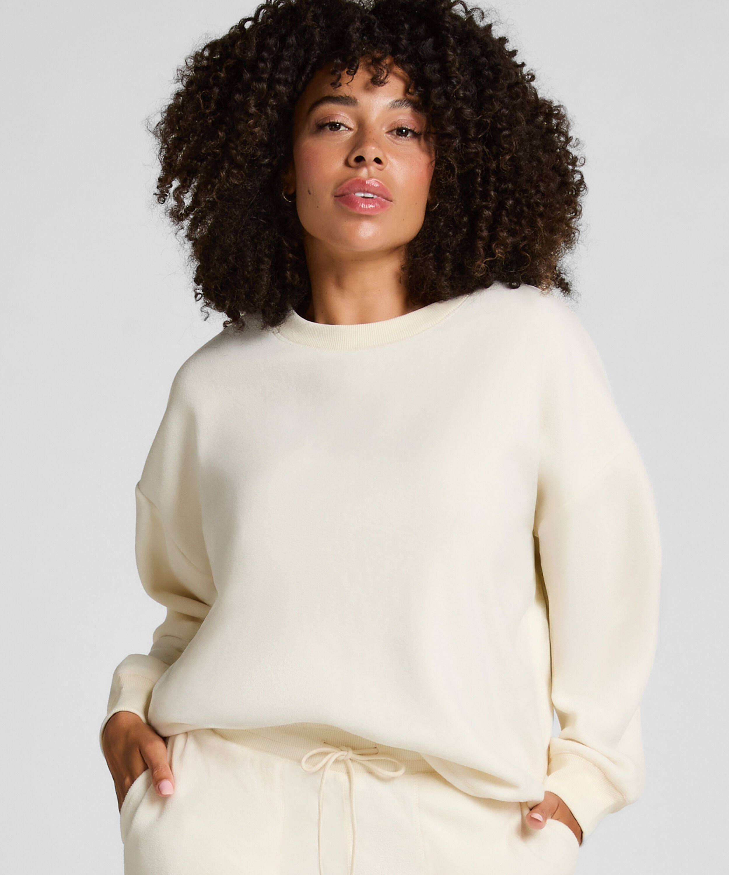 Sportliches Top Fleece, Weiß Sportliches Top Fleece, Weiß