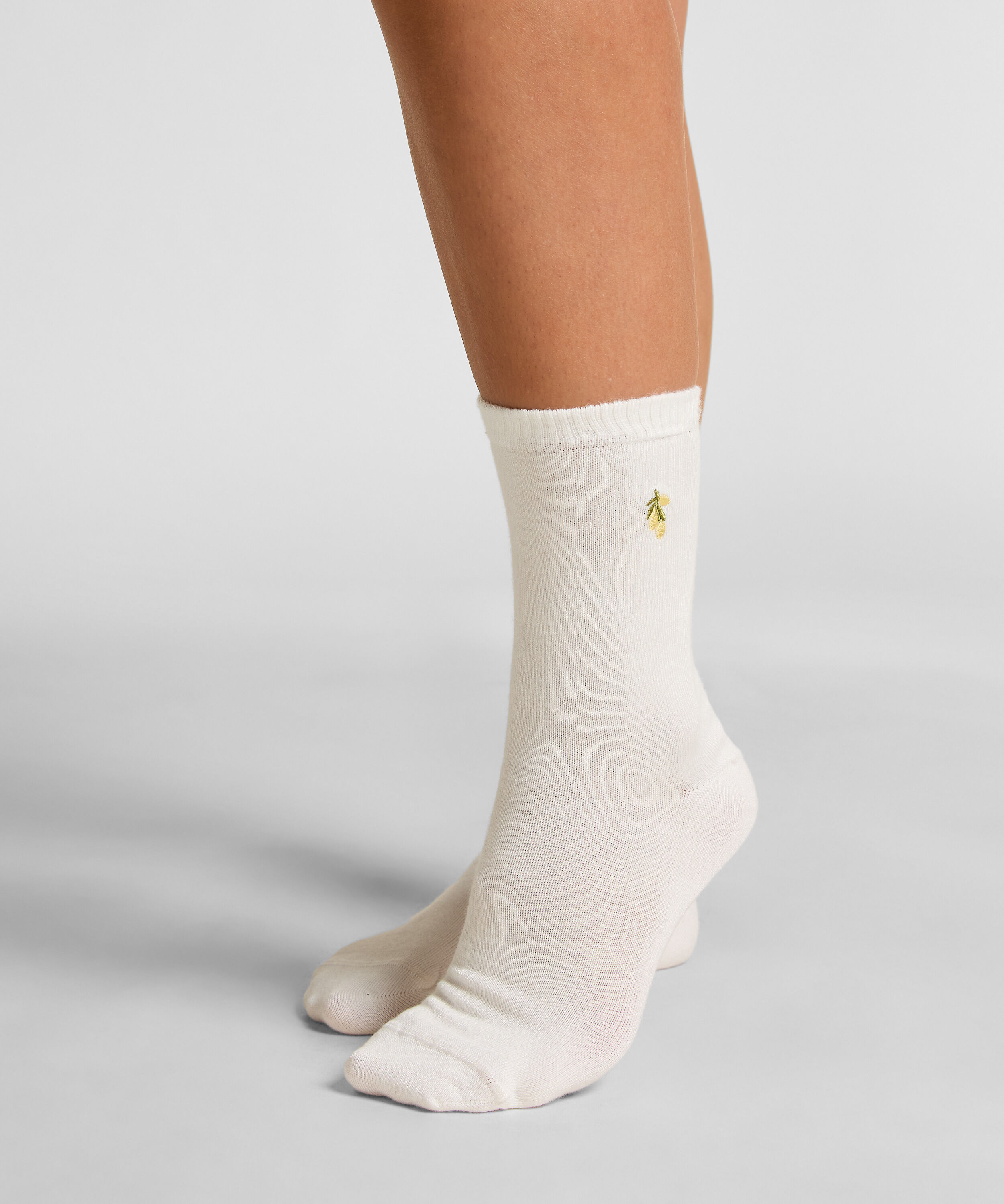Crew-Socken aus Modal, Weiß Crew-Socken aus Modal, Weiß