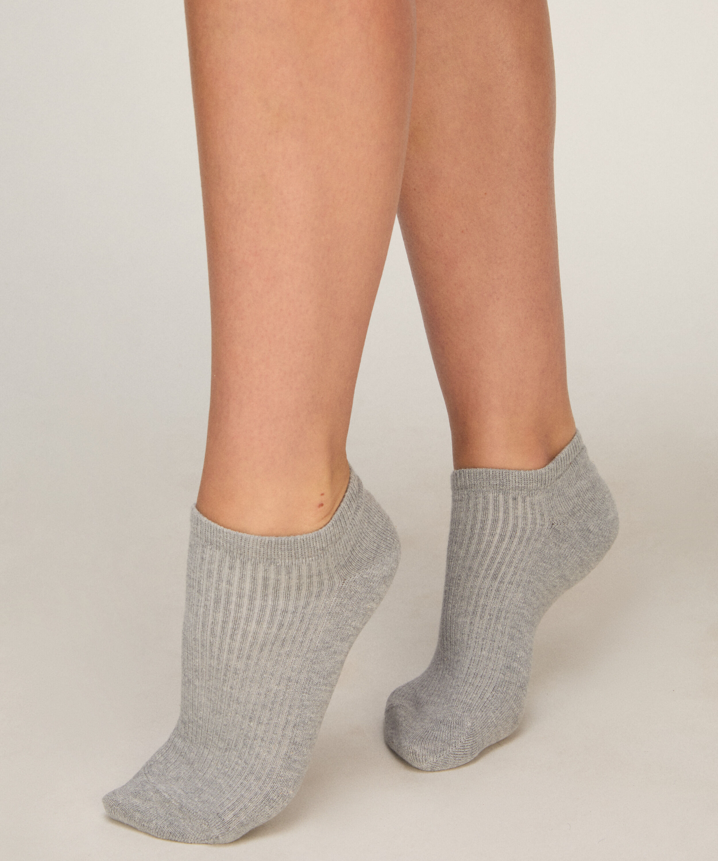 3er-Pack Baumwoll-Sneakersocken, Grau 3er-Pack Baumwoll-Sneakersocken, Grau