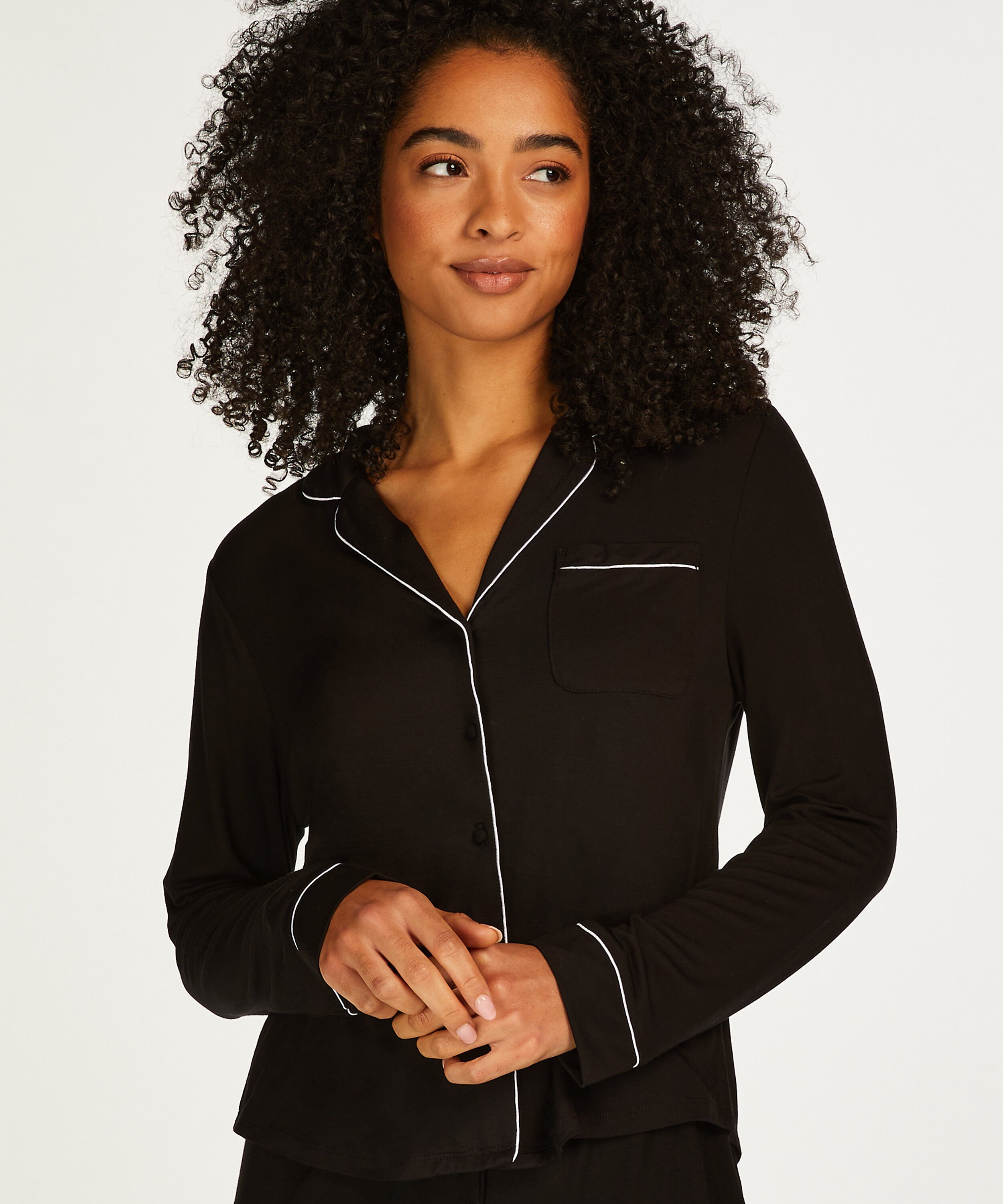 Langärmelige Jersey-Jacke Essential, Schwarz